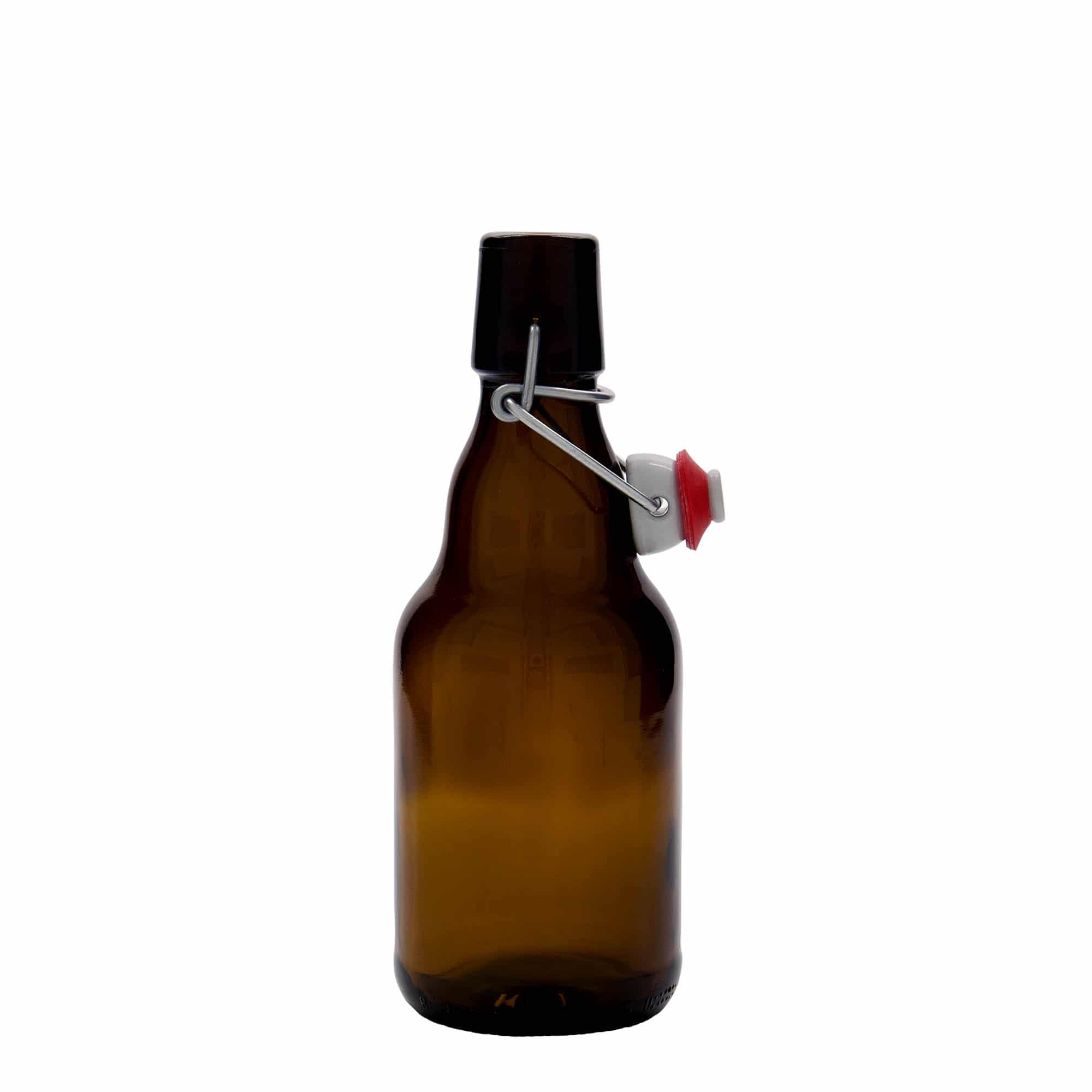 330 ml butelka do piwa 'Steinie', szkło, kolor brązowy, zamknięcie: Zamknięcie pałąkowe