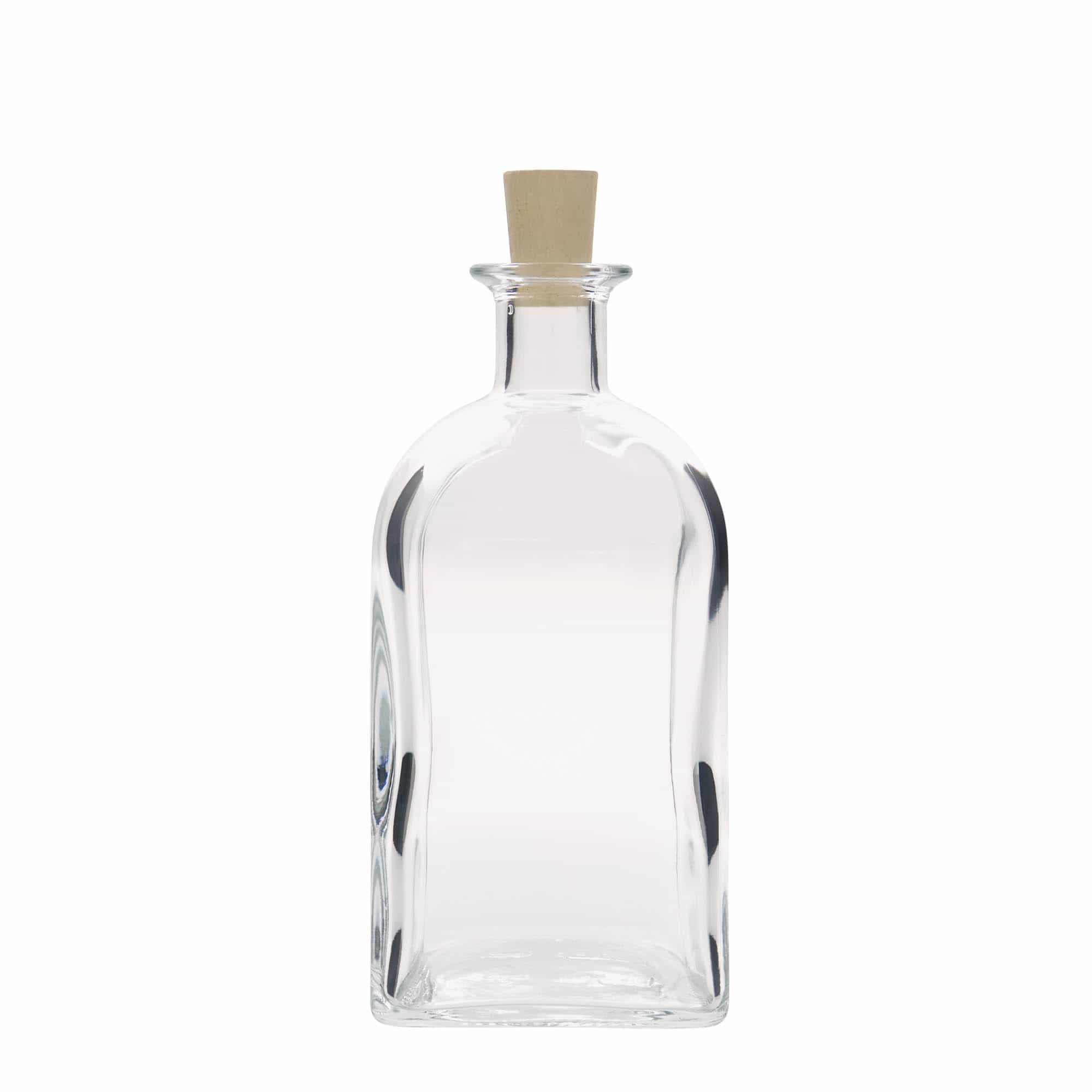 700 ml butelka szklana apteczna Carré, kwadratowa, zamknięcie: korek