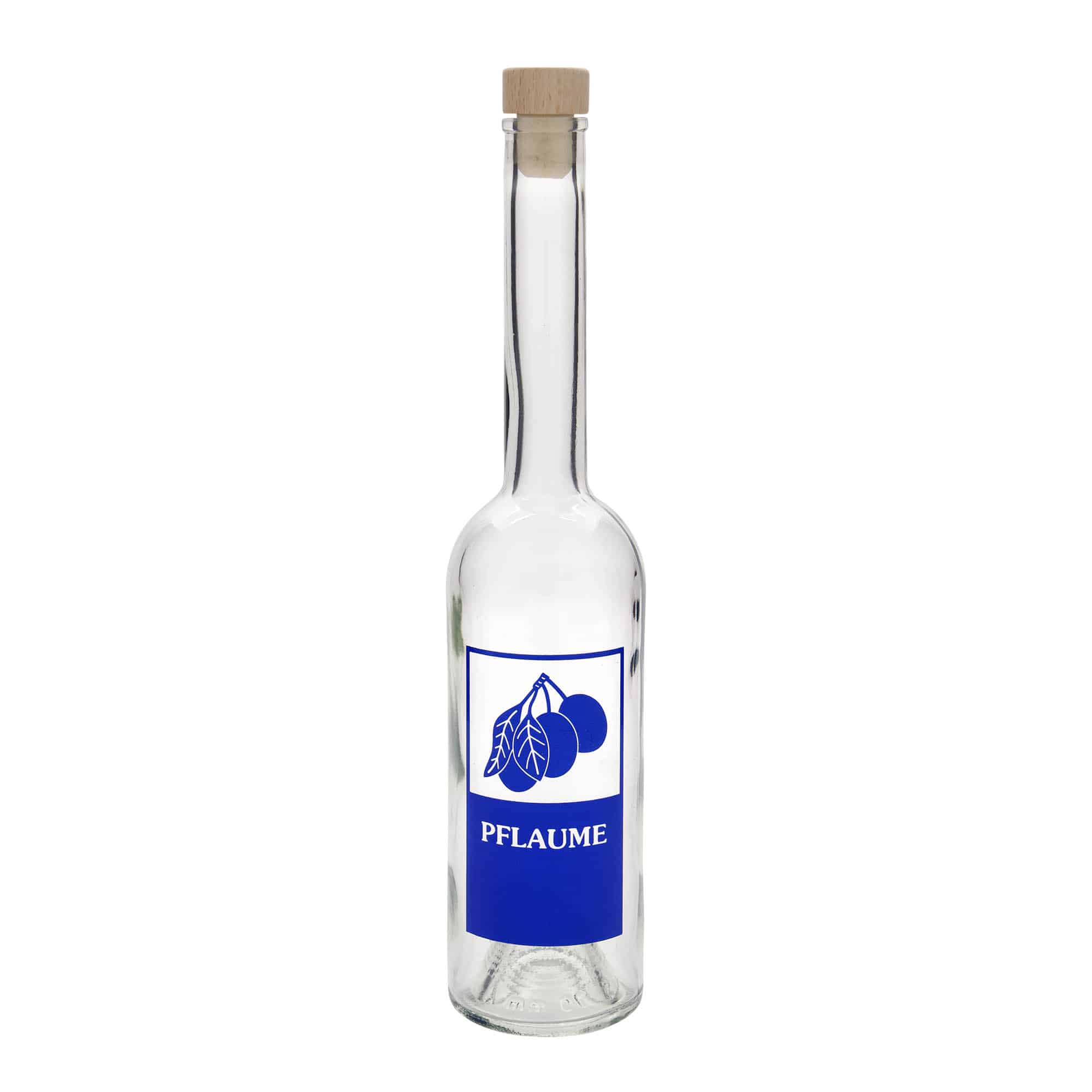 500 ml butelka szklana 'Opera', wzór: śliwka, zamknięcie: korek
