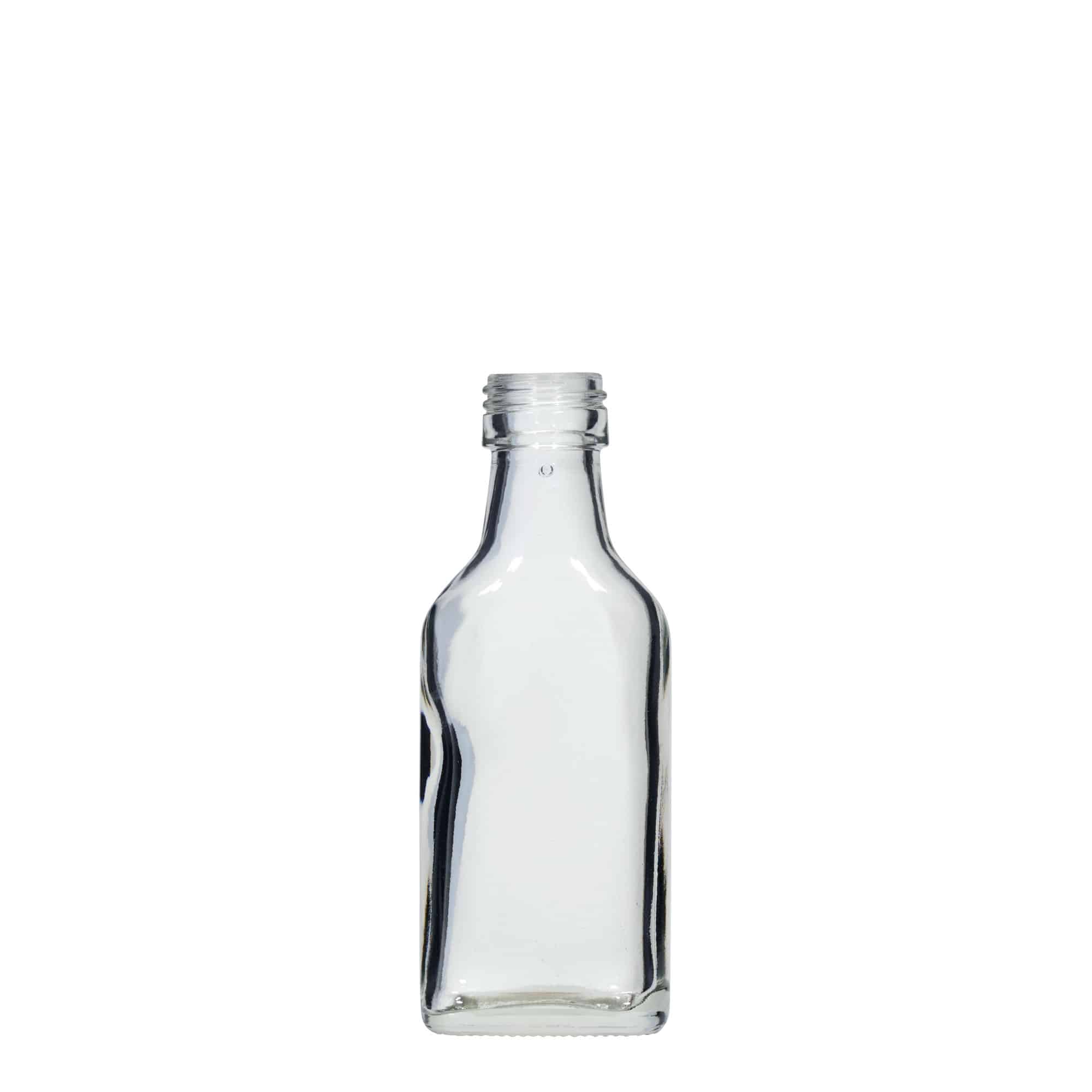40 ml butelka piersiówka, prostokątna, zamknięcie: PP 22 40 ml butelka piersiówka, prostokątna, zamknięcie: PP 22