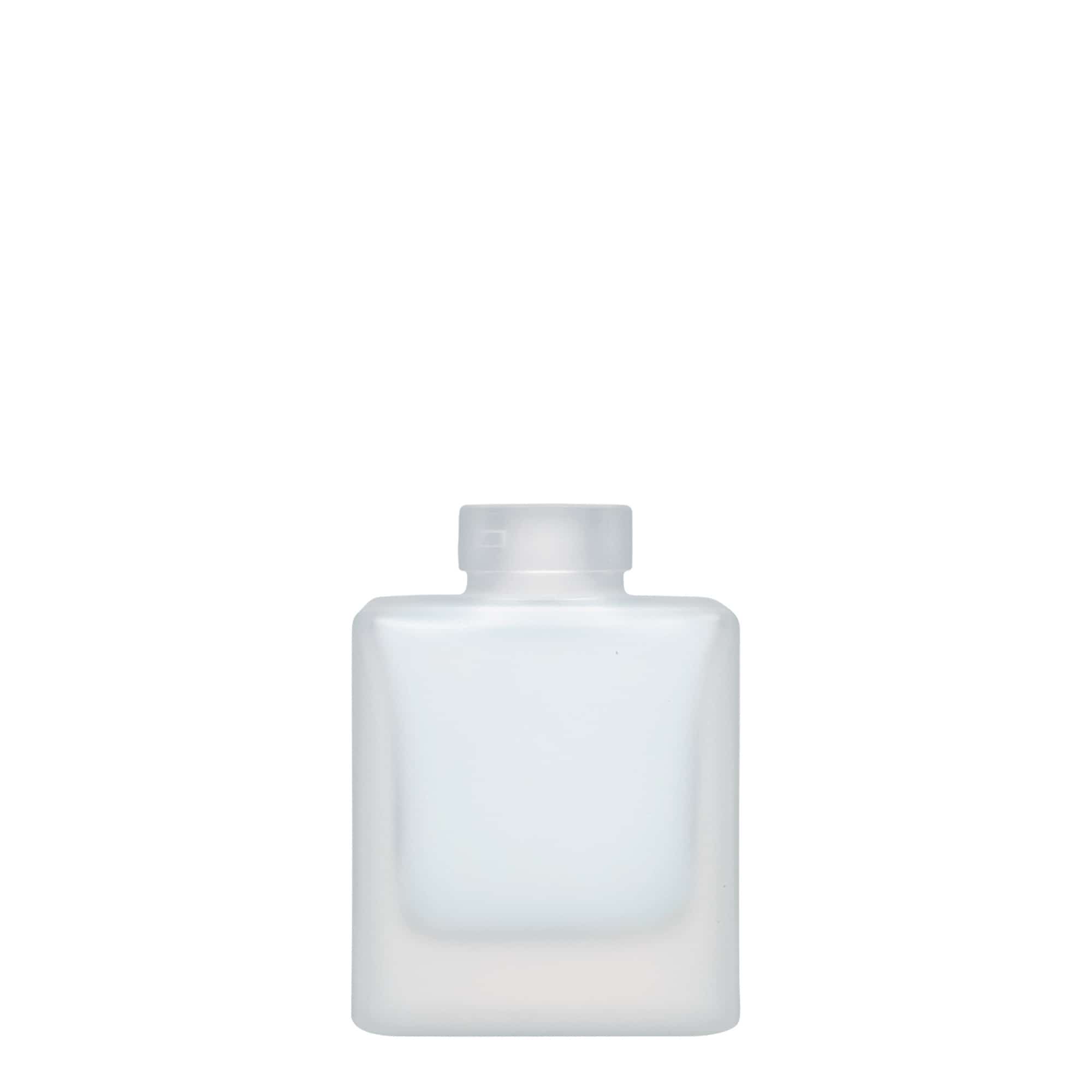 100 ml butelka szklana 'Cube', kwadratowa, matowa, zamknięcie: korek 100 ml butelka szklana 'Cube', kwadratowa, matowa, zamknięcie: korek