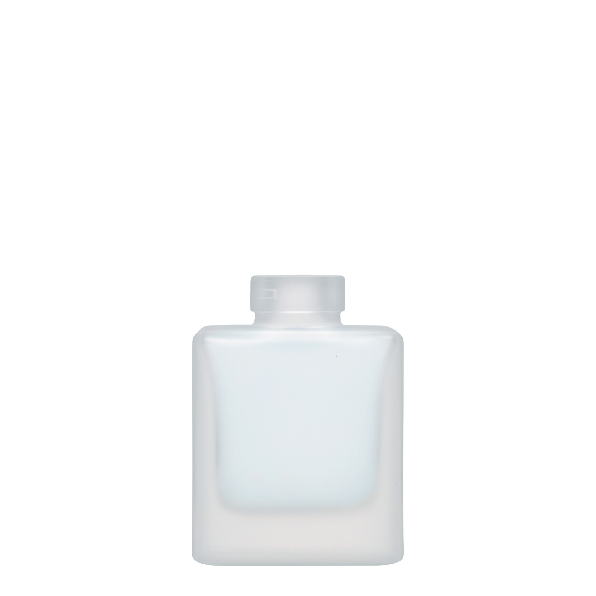 100 ml szklana butelka „Cube”, kwadratowa, matowa, szyjka: korek 100 ml szklana butelka „Cube”, kwadratowa, matowa, szyjka: korek