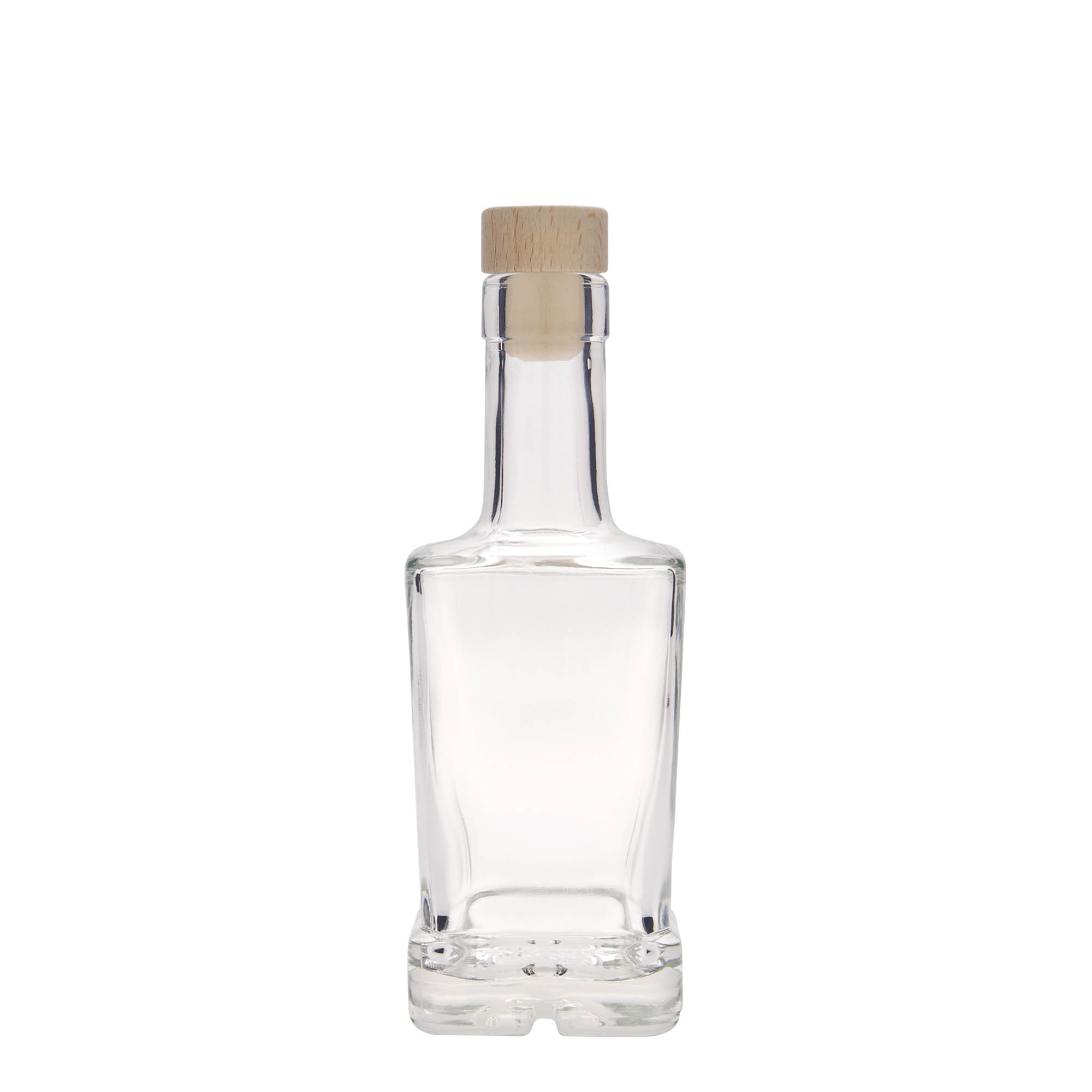 250 ml butelka szklana 'Rene', kwadratowa, szyjka: korek