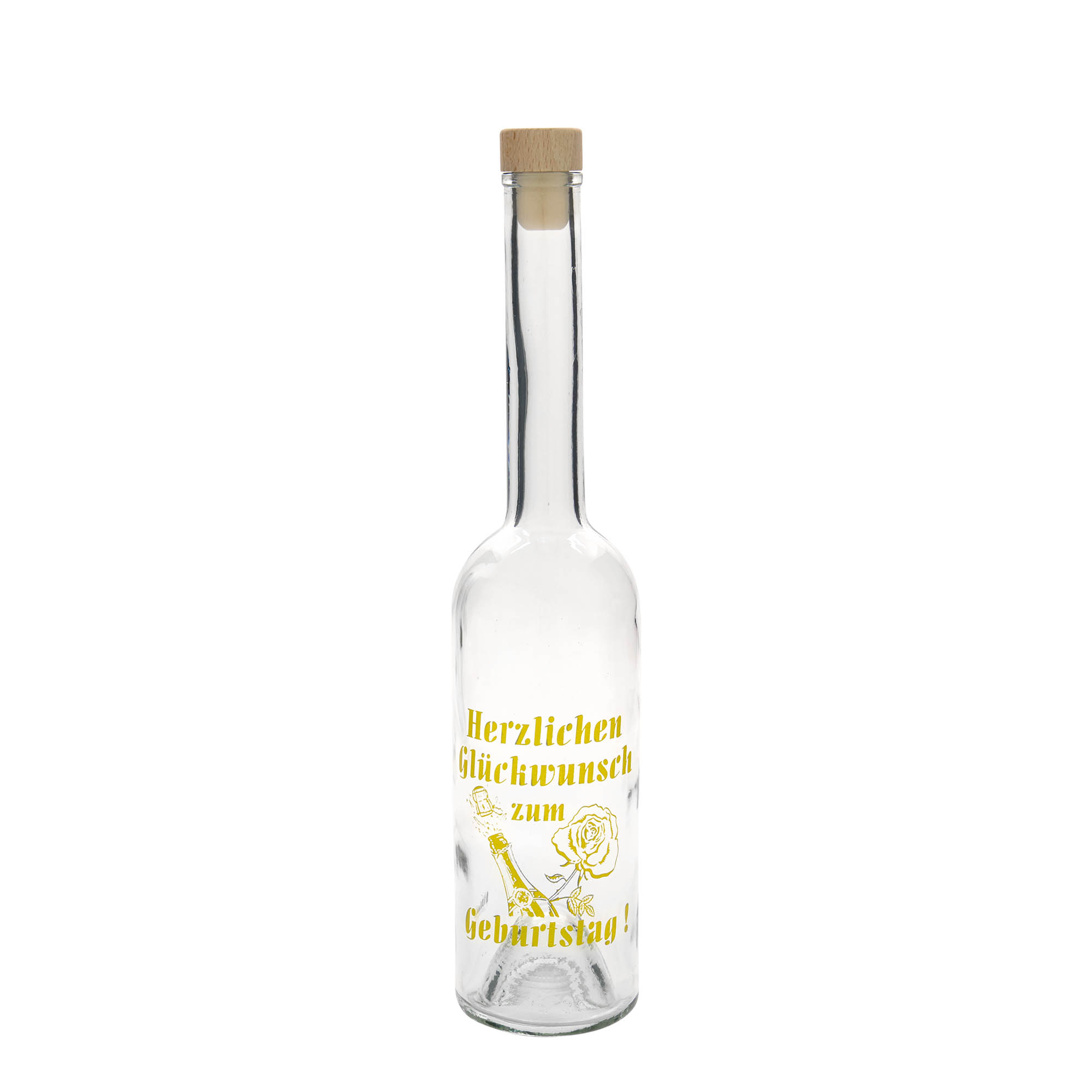 500 ml butelka szklana Maximo z nadrukiem 'Karnawał', korek na szyjce 500 ml butelka szklana Maximo z nadrukiem 'Karnawał', korek na szyjce