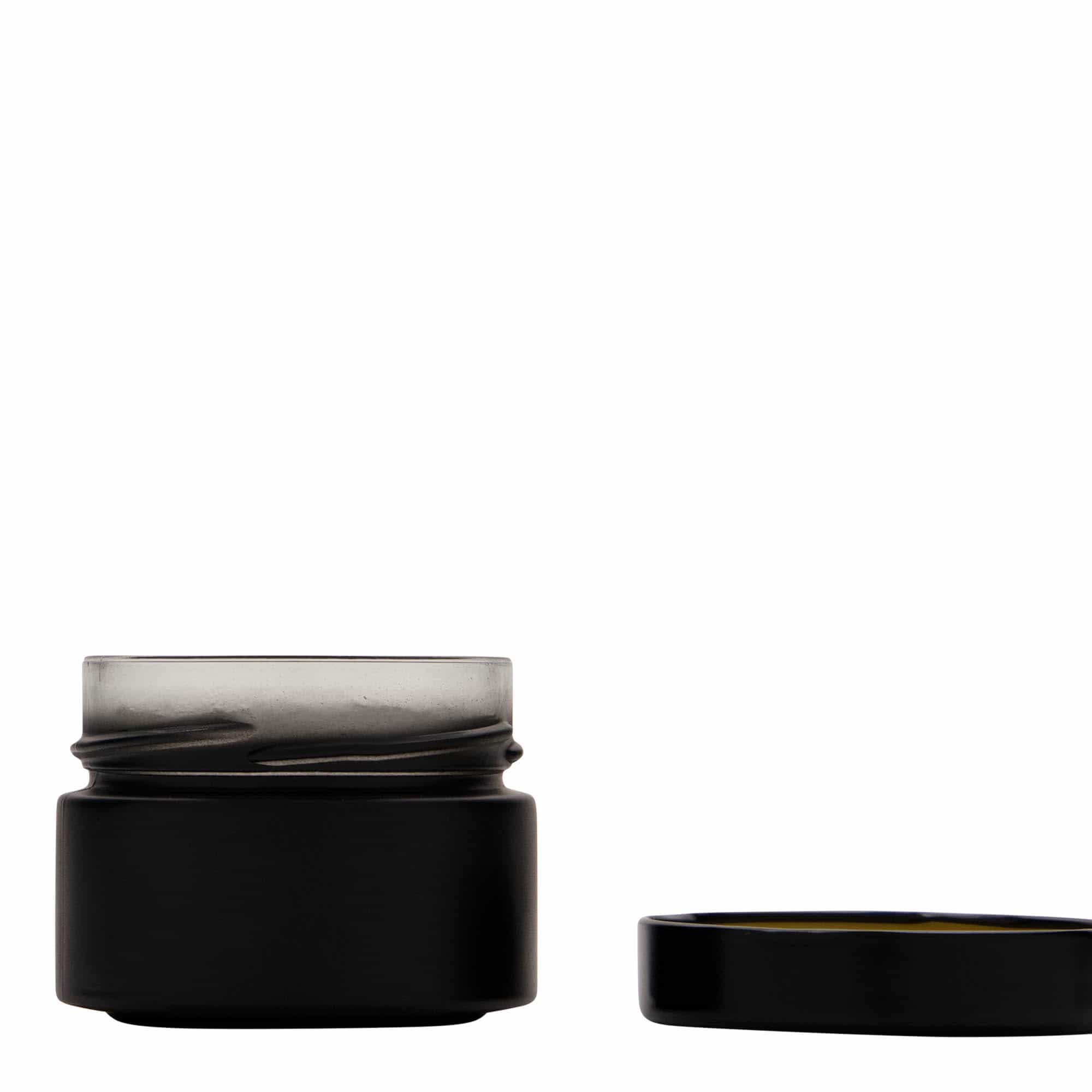 130 ml okrągły słoik 'Aurora', czarny, otwór: Deep-Twist-Off (DTO 66)