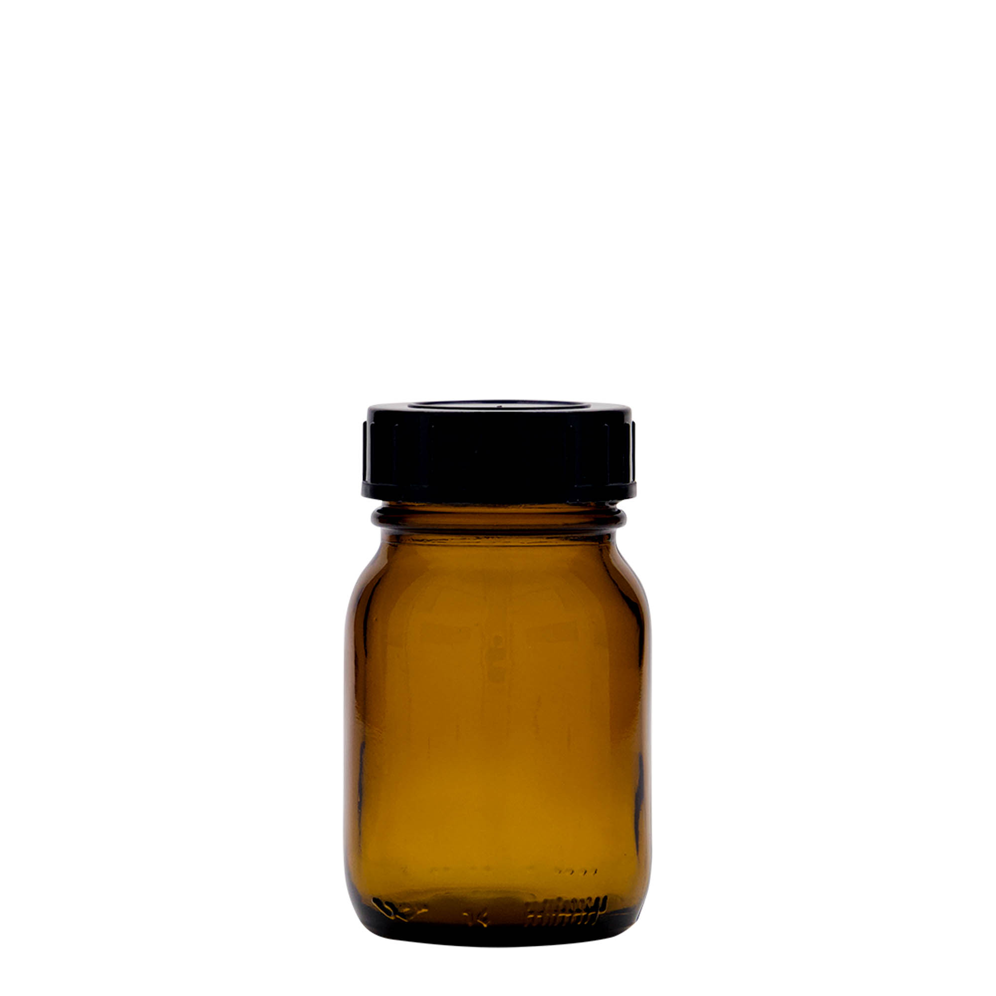 75 ml słoik z szeroką szyjką, brązowy, otwór: DIN 40 75 ml słoik z szeroką szyjką, brązowy, otwór: DIN 40
