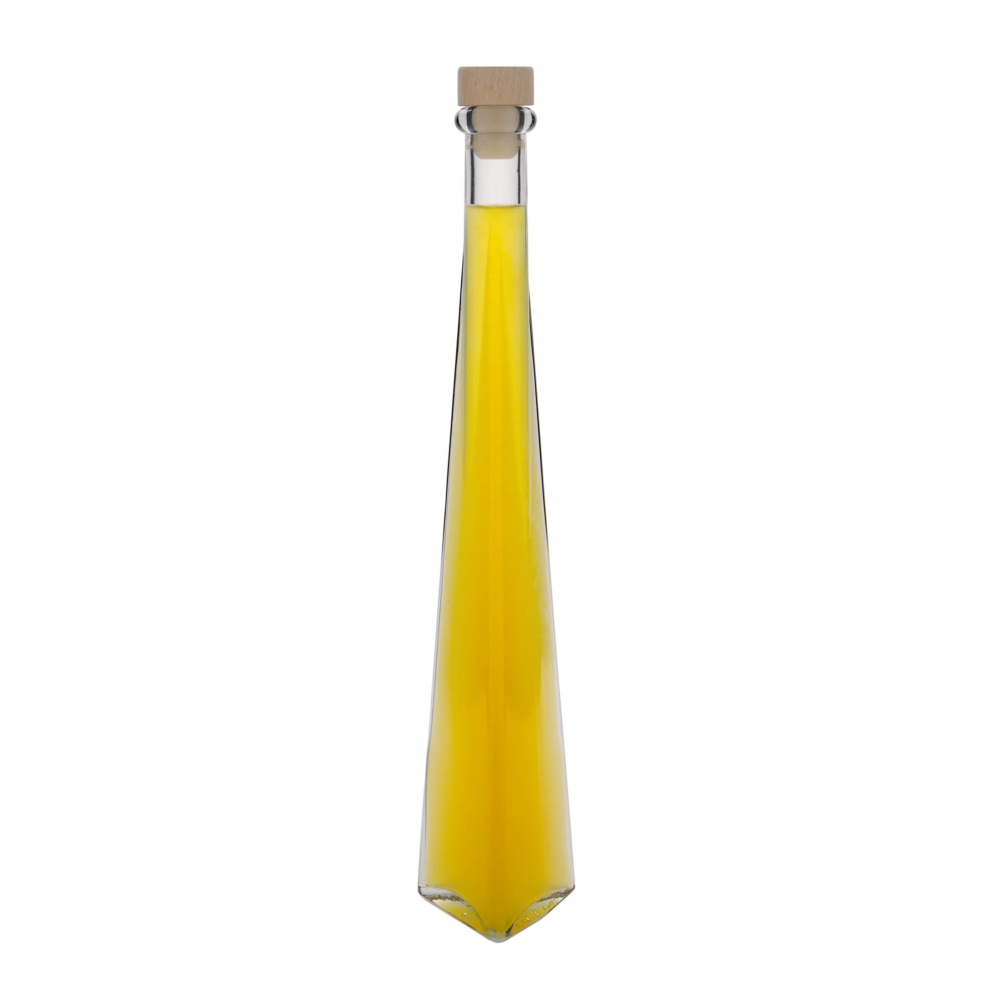 Butelka szklana 200 ml „Dama Triangolore”, trójkątna, otwór: korek Butelka szklana 200 ml „Dama Triangolore”, trójkątna, otwór: korek