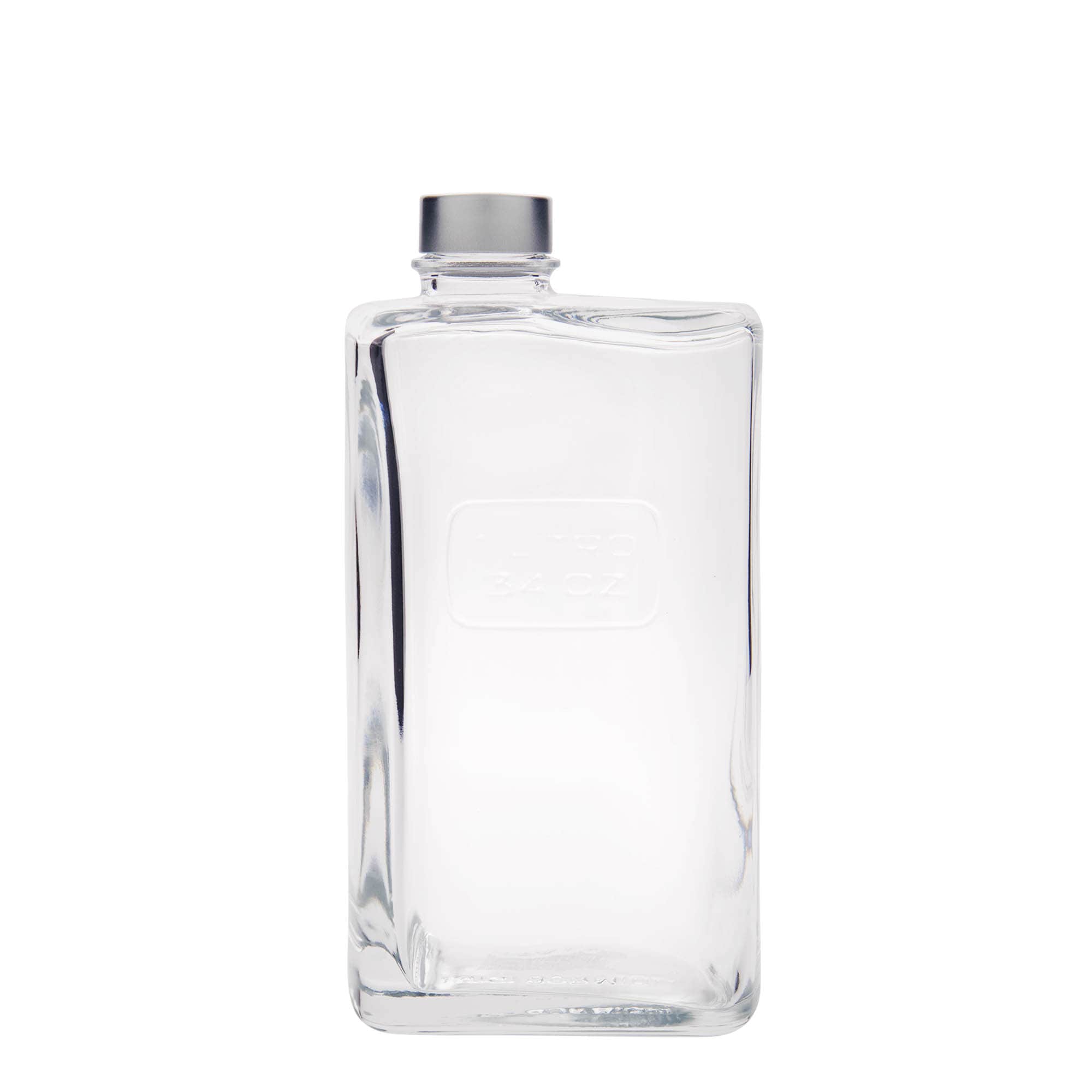 1000 ml butelka szklana 'Optima Lattina', prostokątna, zamknięcie: zakrętka