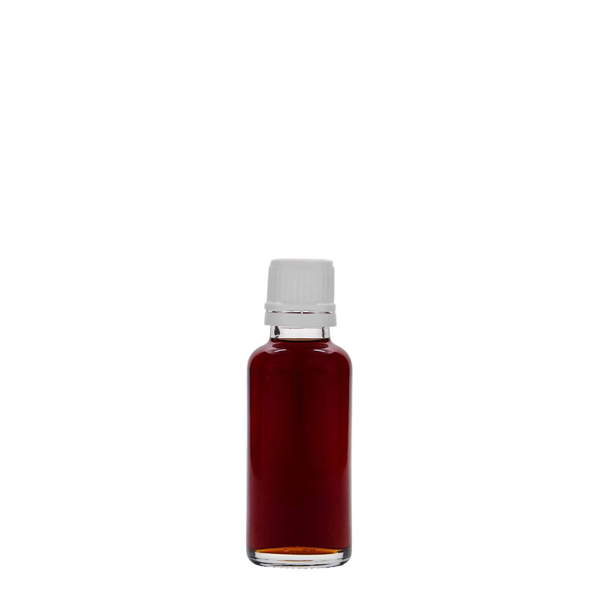 30 ml butelka farmaceutyczna, szkło, zamknięcie: DIN 18