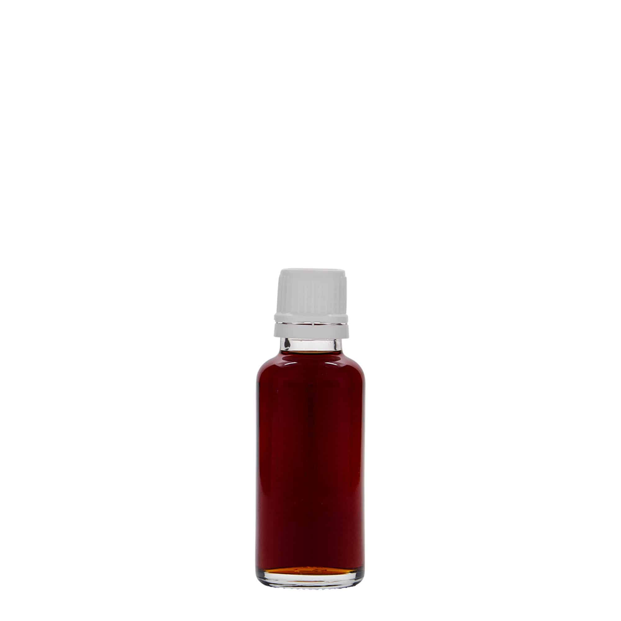 30 ml butelka medyczna, szkło, wylot: DIN 18
