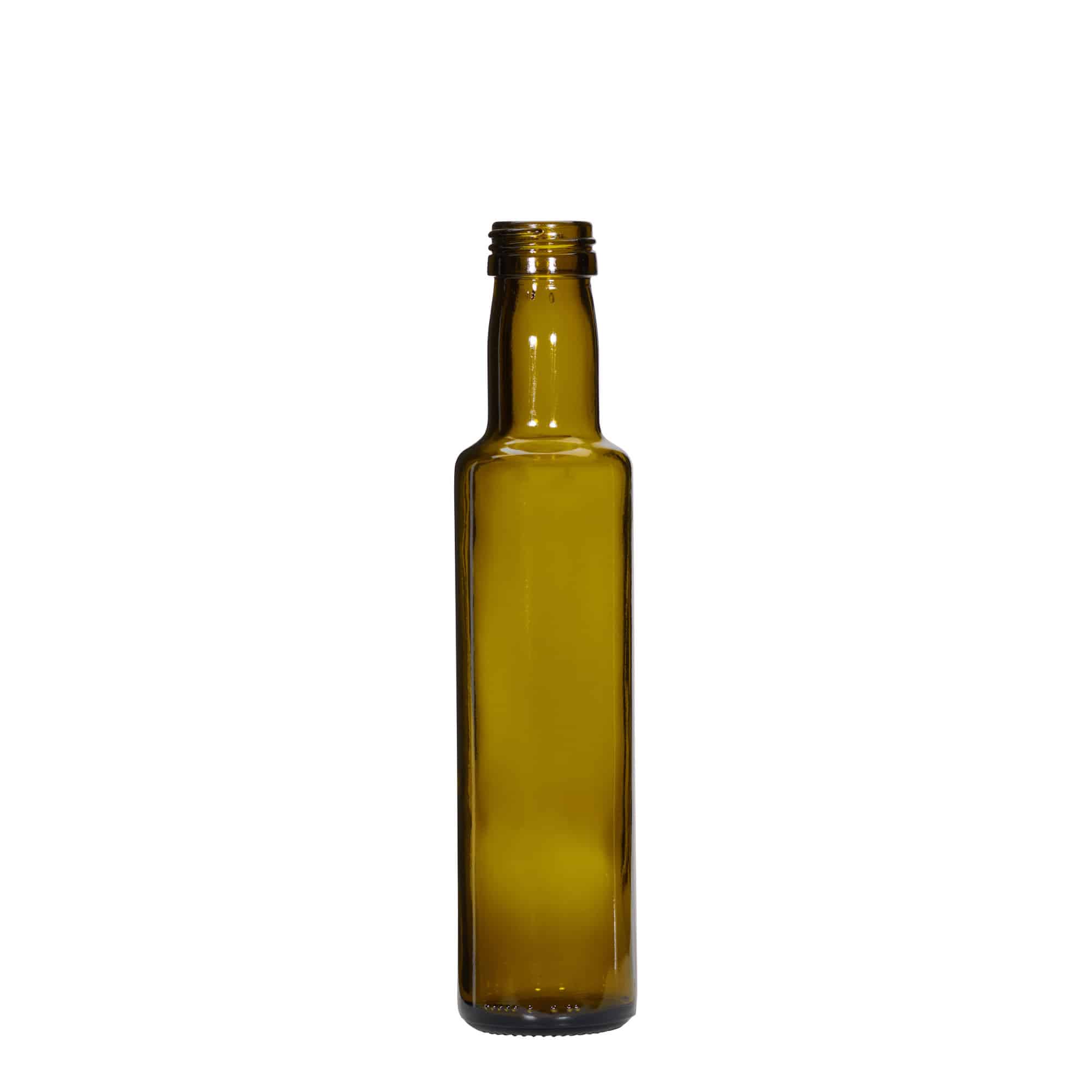 250 ml butelka szklana 'Dorica', antyczny zielony, gwint: PP 31,5