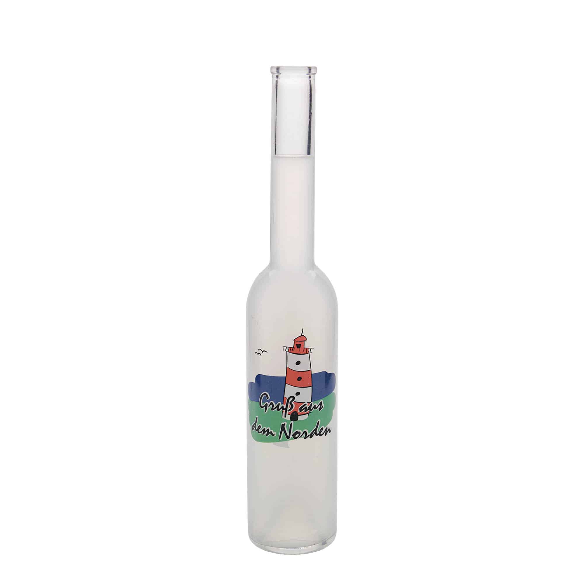 350 ml butelka szklana „Opera”, motyw: Północ, korek wylewu