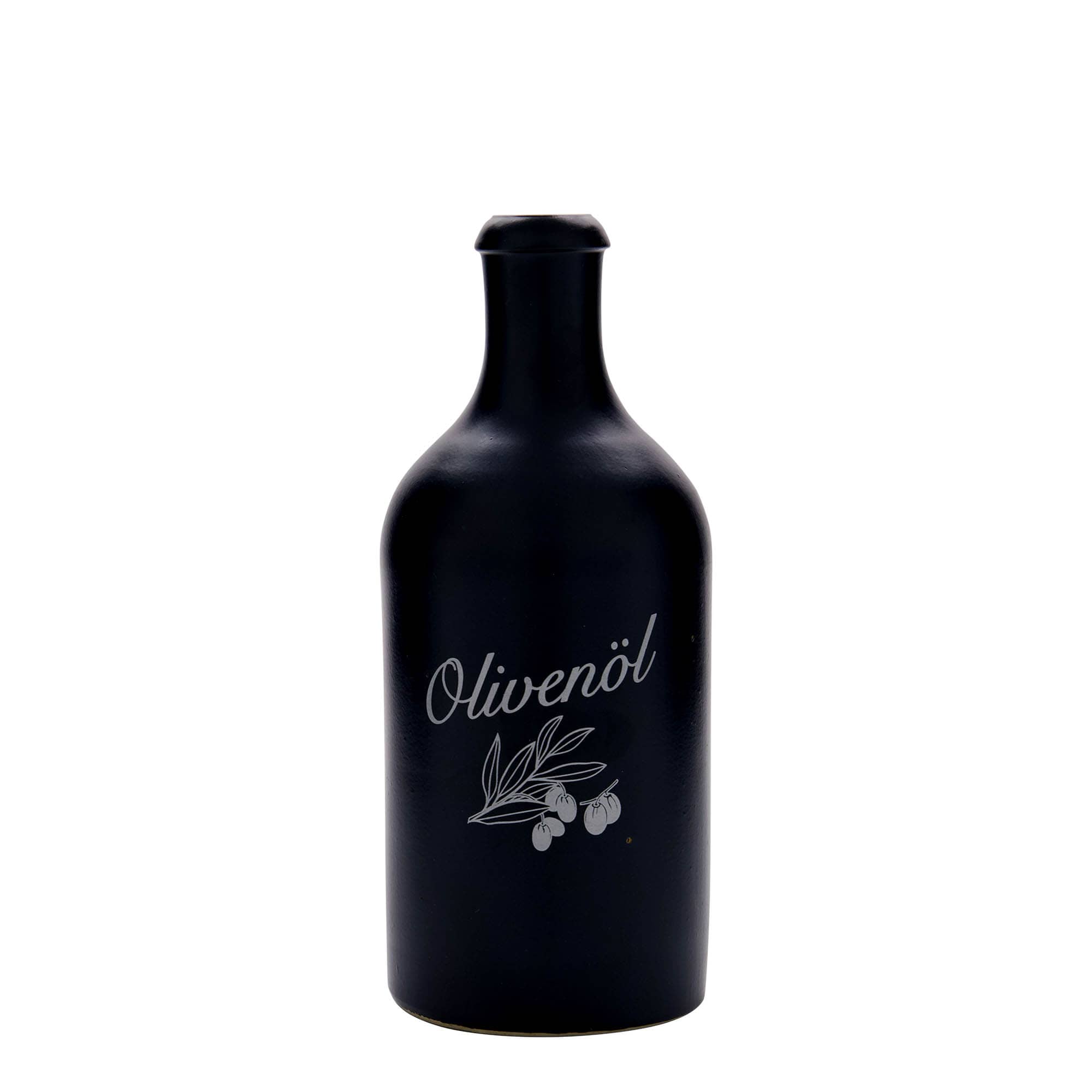 500 ml dzbanek do toniku, motyw: oliwa z oliwek, kamionka, czarny, wylew: korek