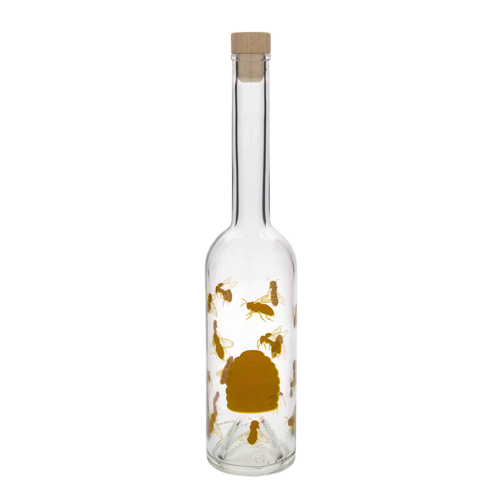 500 ml butelka szklana 'Opera', wzór: pszczoły, zamknięcie: korek