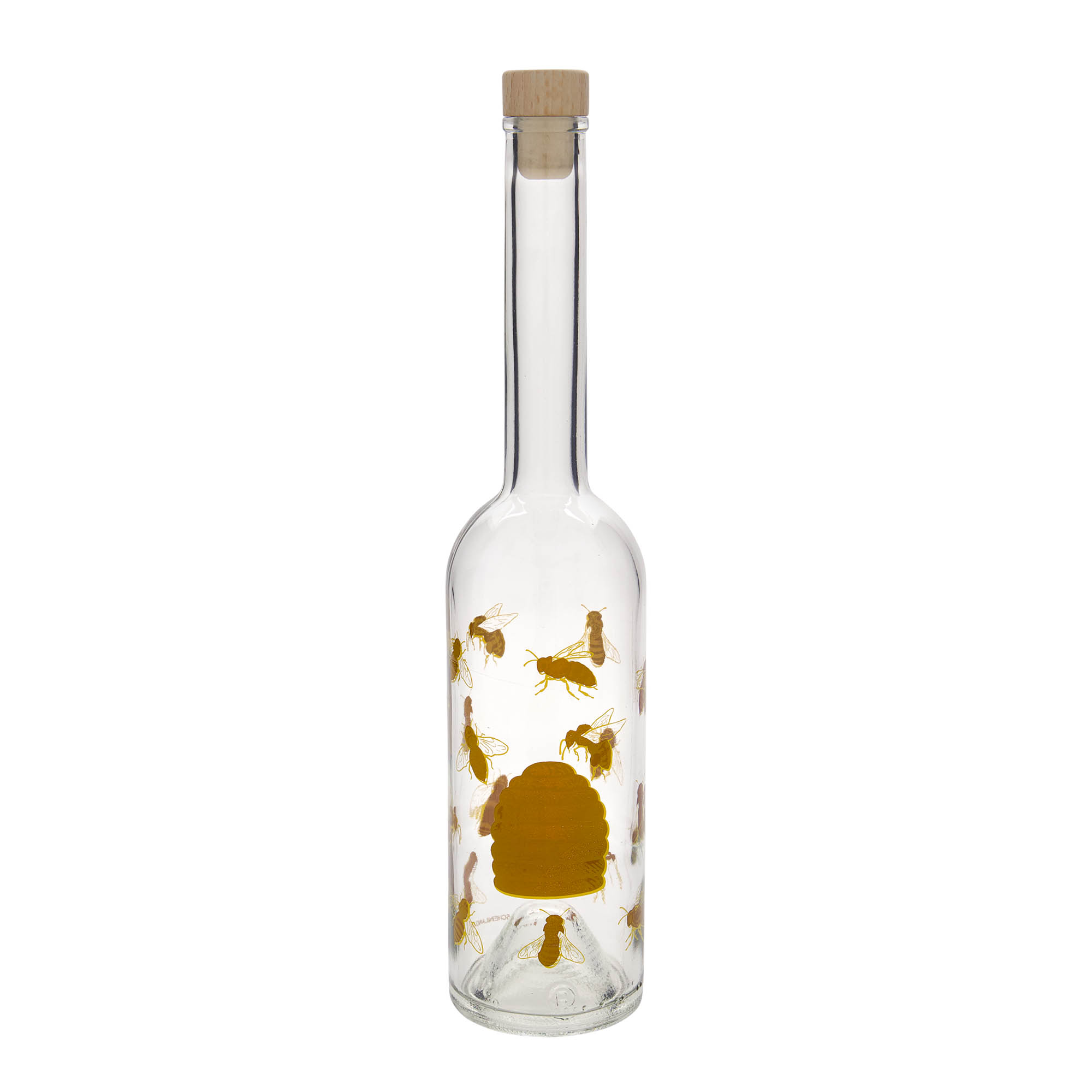 500 ml butelka szklana 'Opera', motyw: pszczoły, otwór: korek