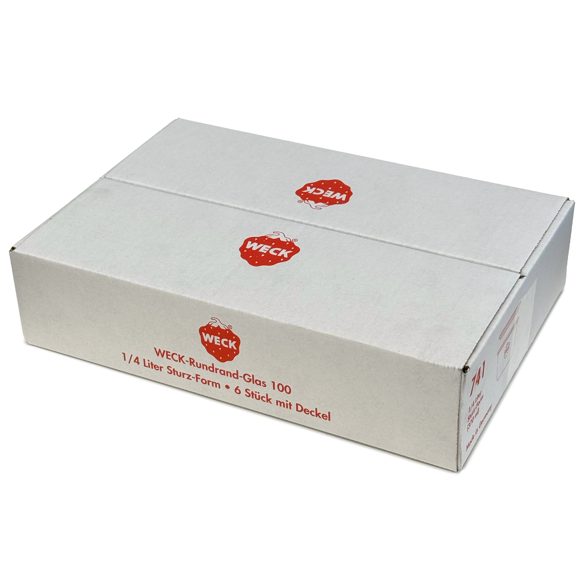 6x 370 ml słoik WECK typu Sturz z szklanym wieczkiem RR 100