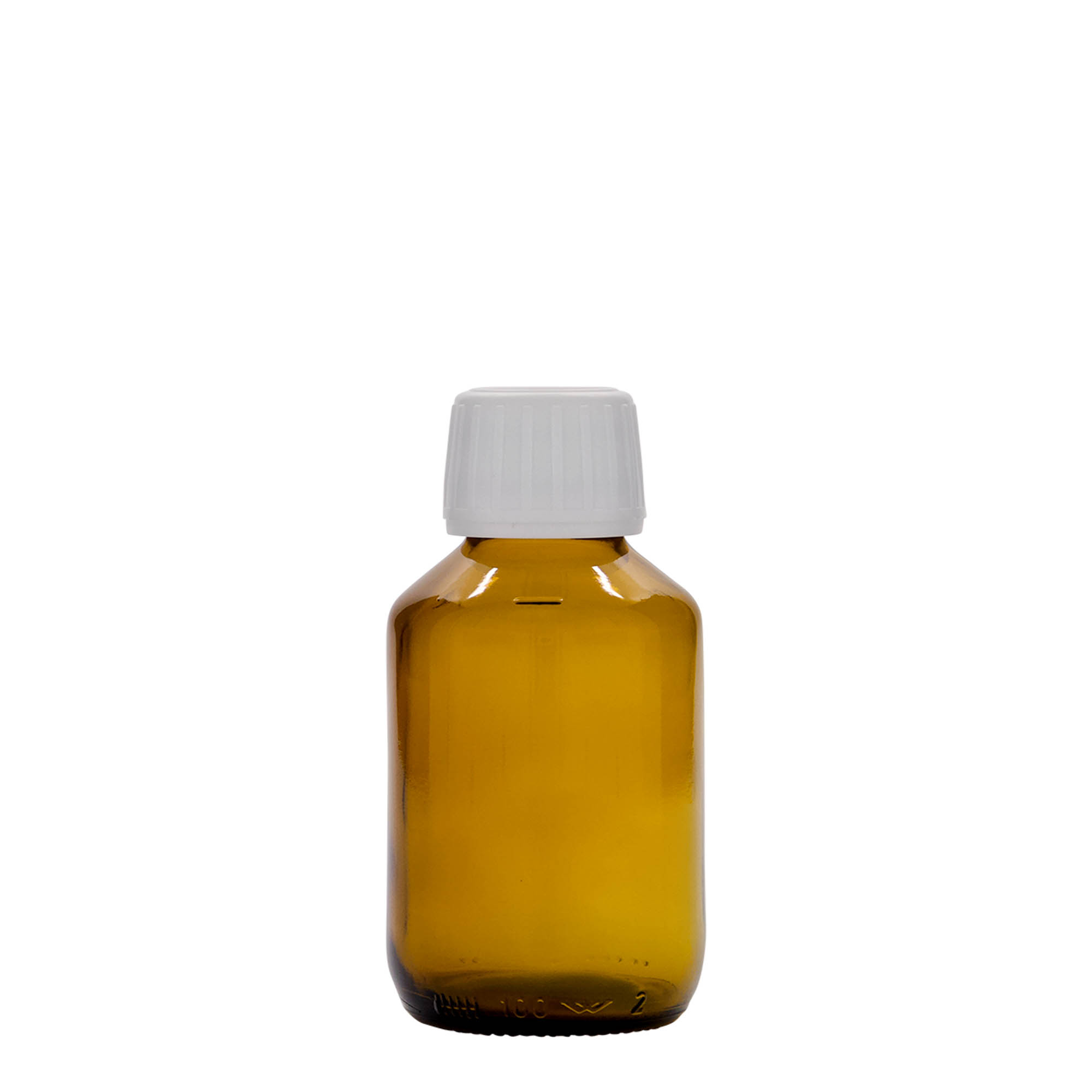 100 ml butelka medyczna, brązowa, szkło, gwint: PP 28 100 ml butelka medyczna, brązowa, szkło, gwint: PP 28