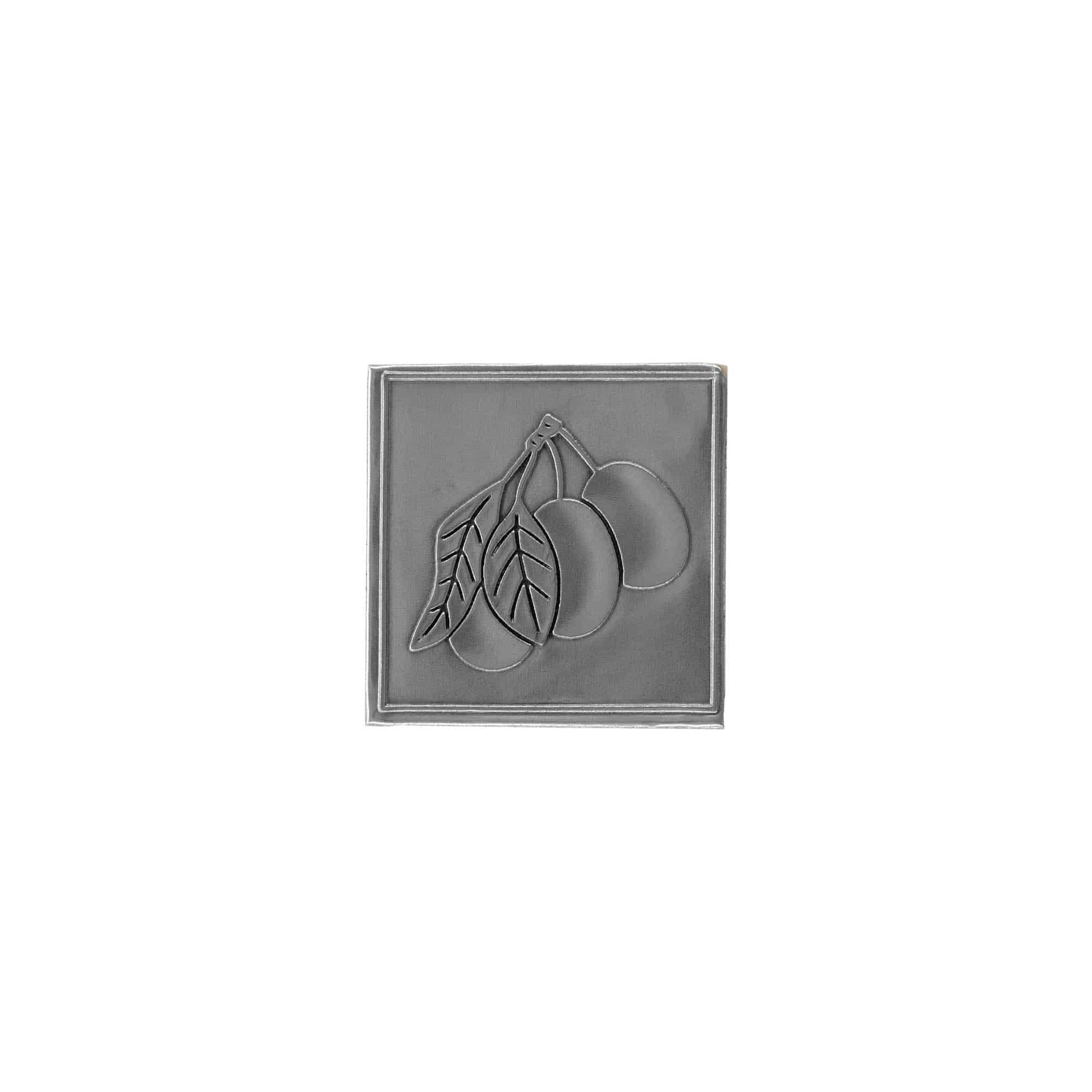 Etykieta cynowa 'Śliwka', kwadratowa, metal, kolor srebrny Etykieta cynowa 'Śliwka', kwadratowa, metal, kolor srebrny