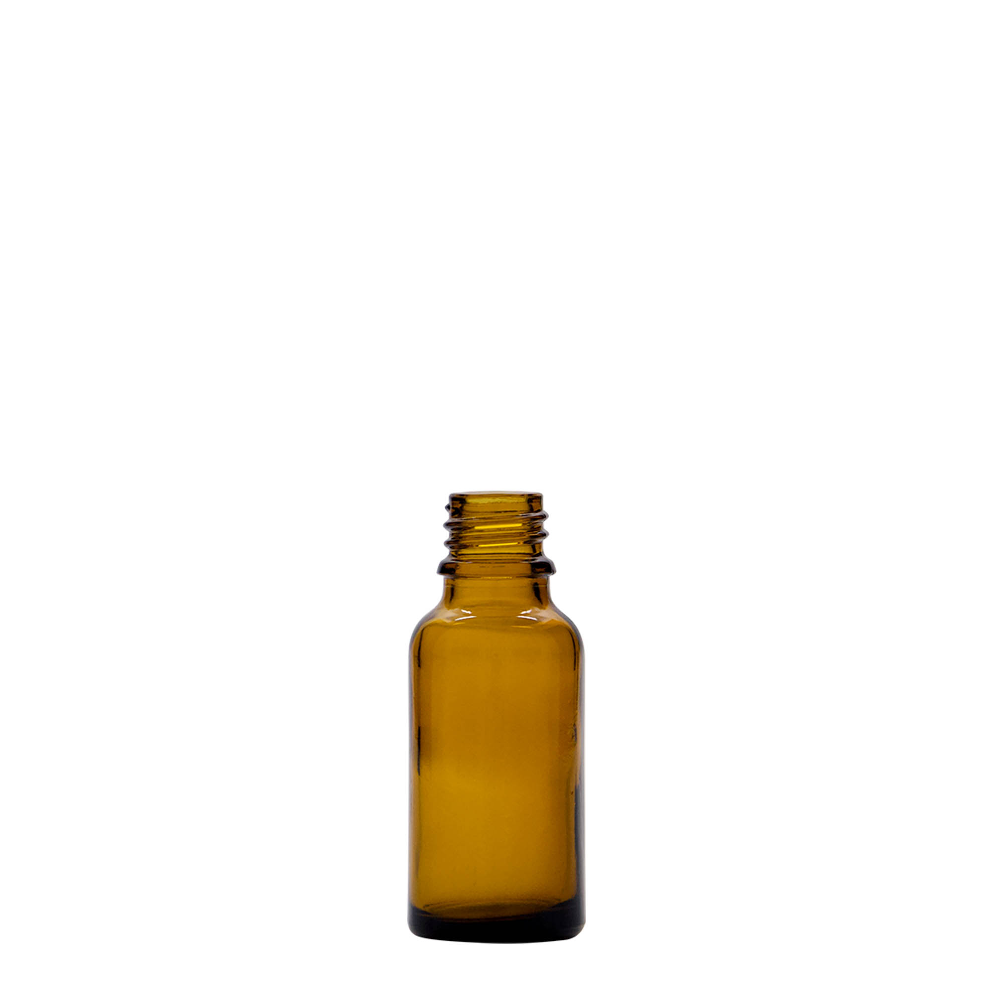 20 ml butelka medyczna, szkło brązowe, szyjka: DIN 18 20 ml butelka medyczna, szkło brązowe, szyjka: DIN 18