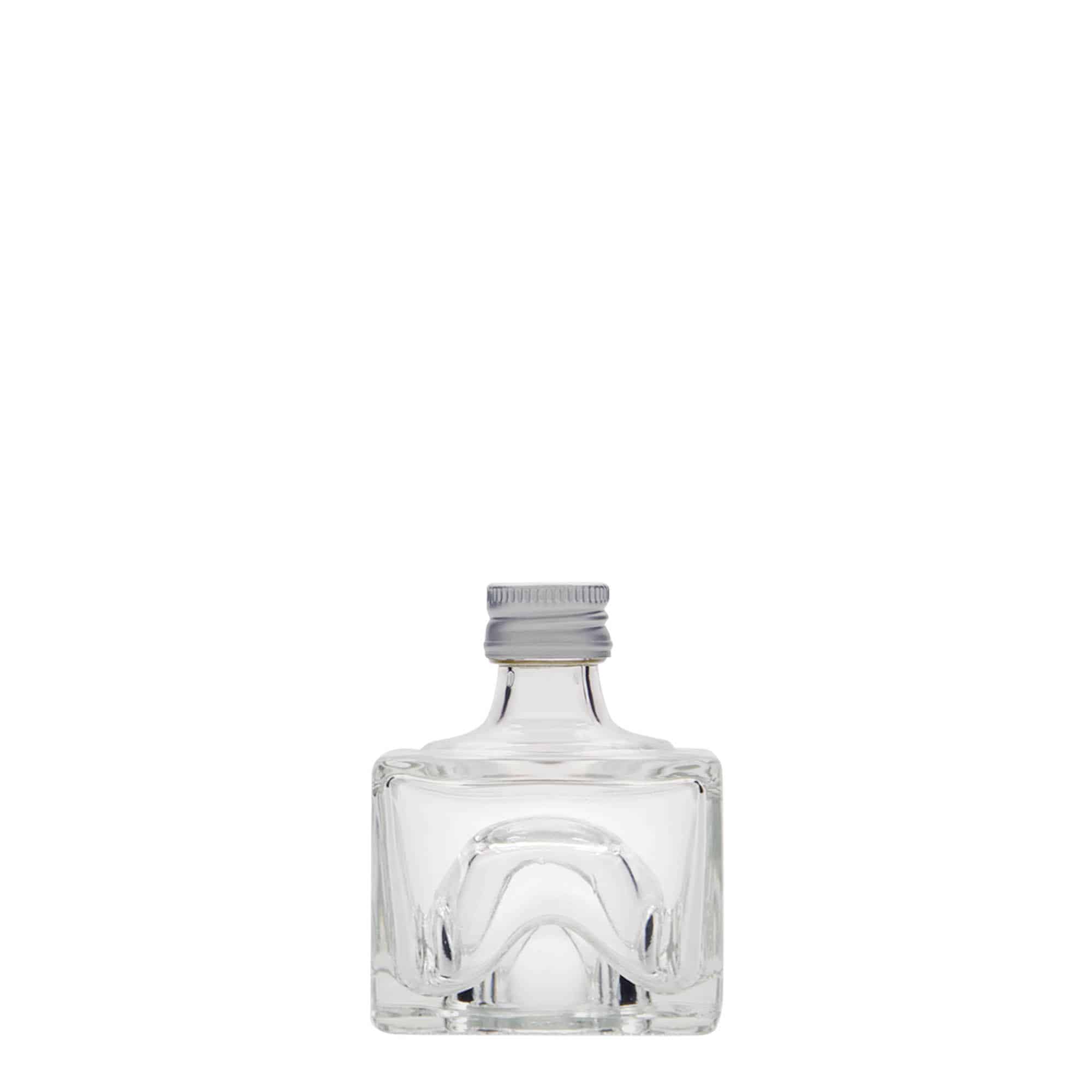 40 ml butelka szklana 'Cocolores', kwadratowa, wylot: PP 18