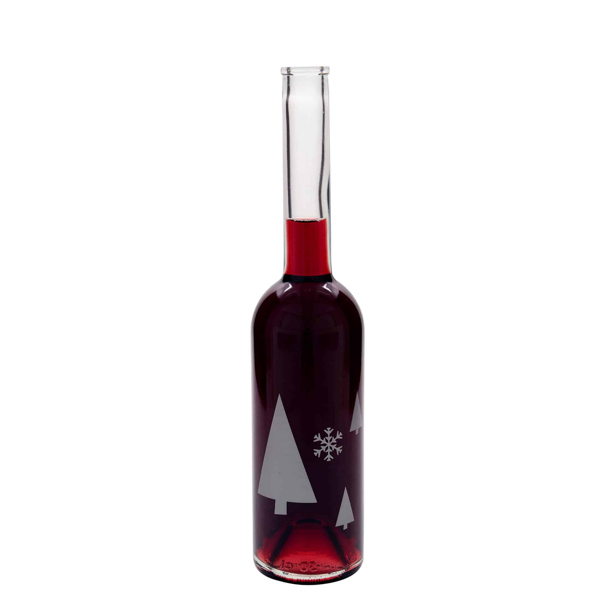 500 ml butelka szklana „Opera”, motyw: płatki śniegu, szyjka: korek