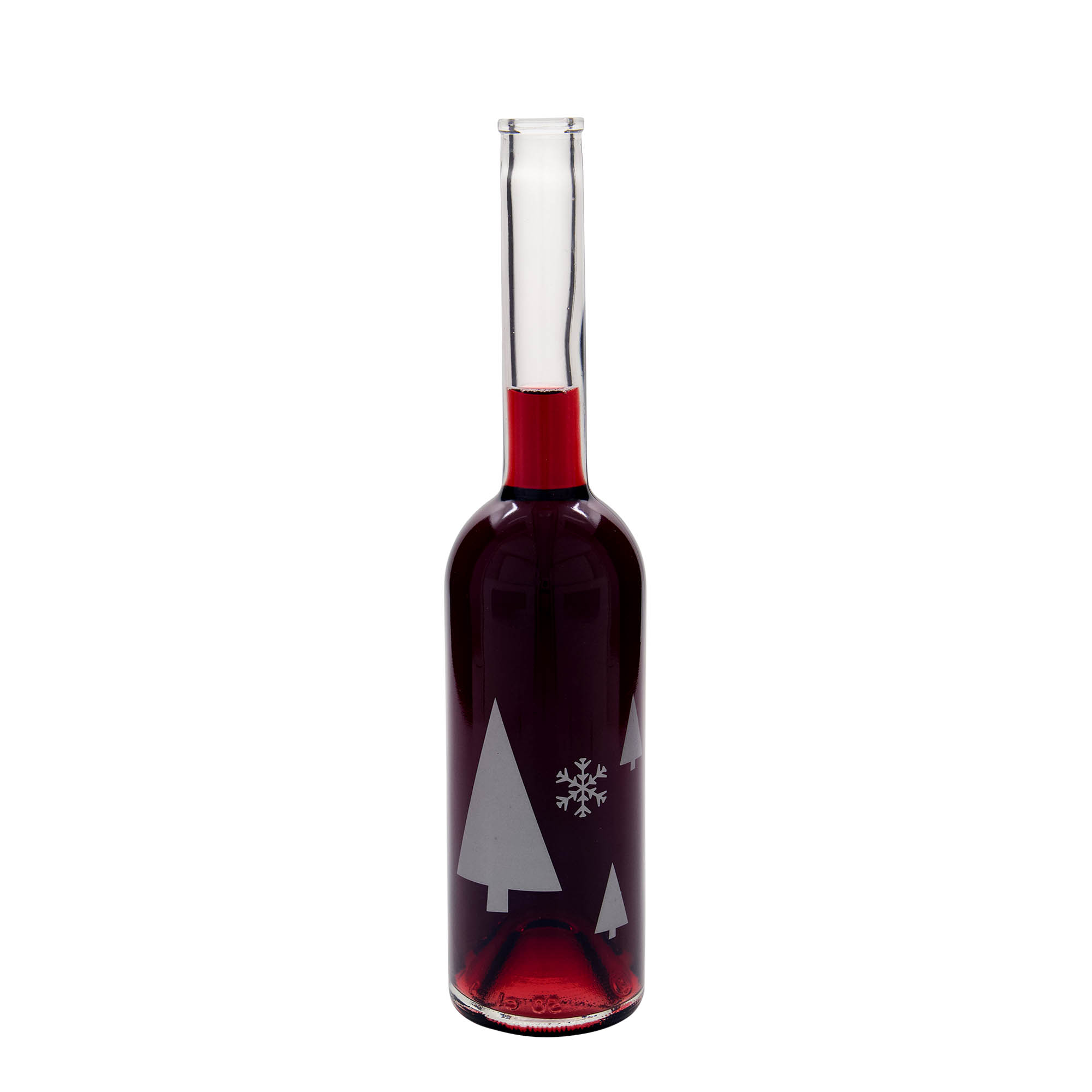 500 ml butelka szklana „Opera”, motyw: płatki śniegu, szyjka: korek