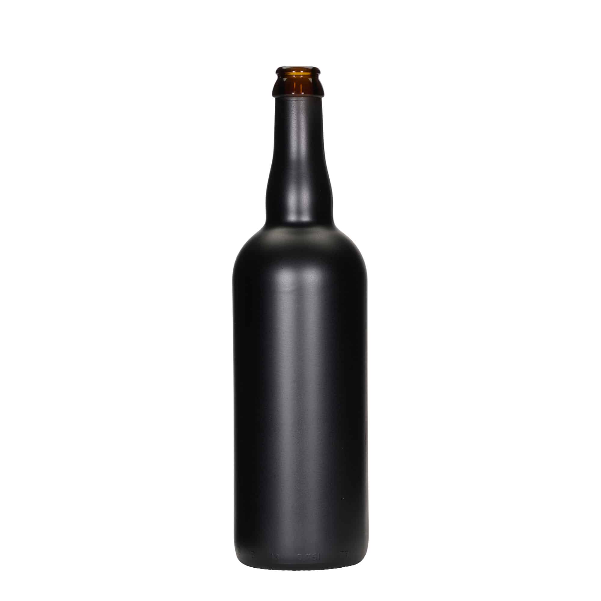 Butelka piwa 750 ml Belgia, szkło, czarna, szyjka: kapsel koronowy Butelka piwa 750 ml Belgia, szkło, czarna, szyjka: kapsel koronowy