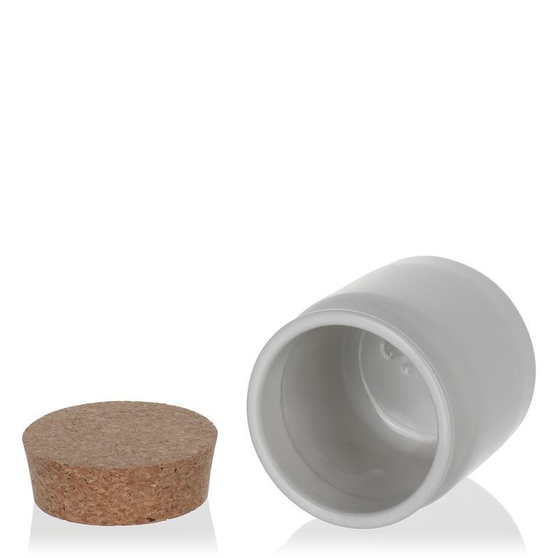 160 ml słoiczek kamionkowy, ceramika, kolor biały, zamknięcie: korek