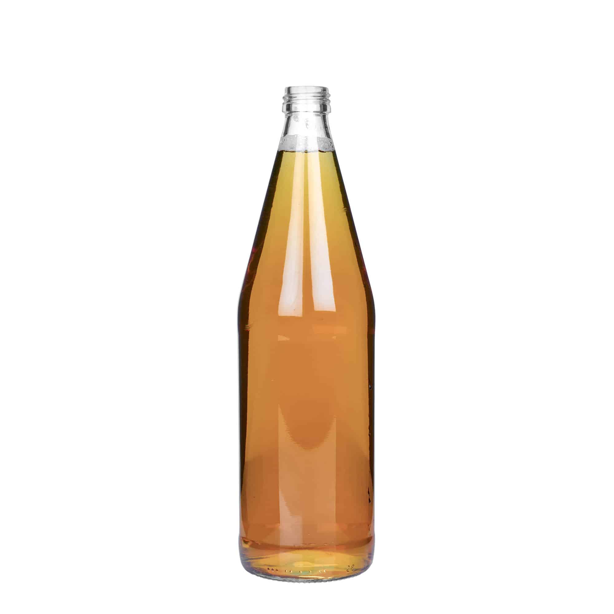 750 ml uniwersalna butelka w kształcie marchewki, szkło, gwint: PP 28