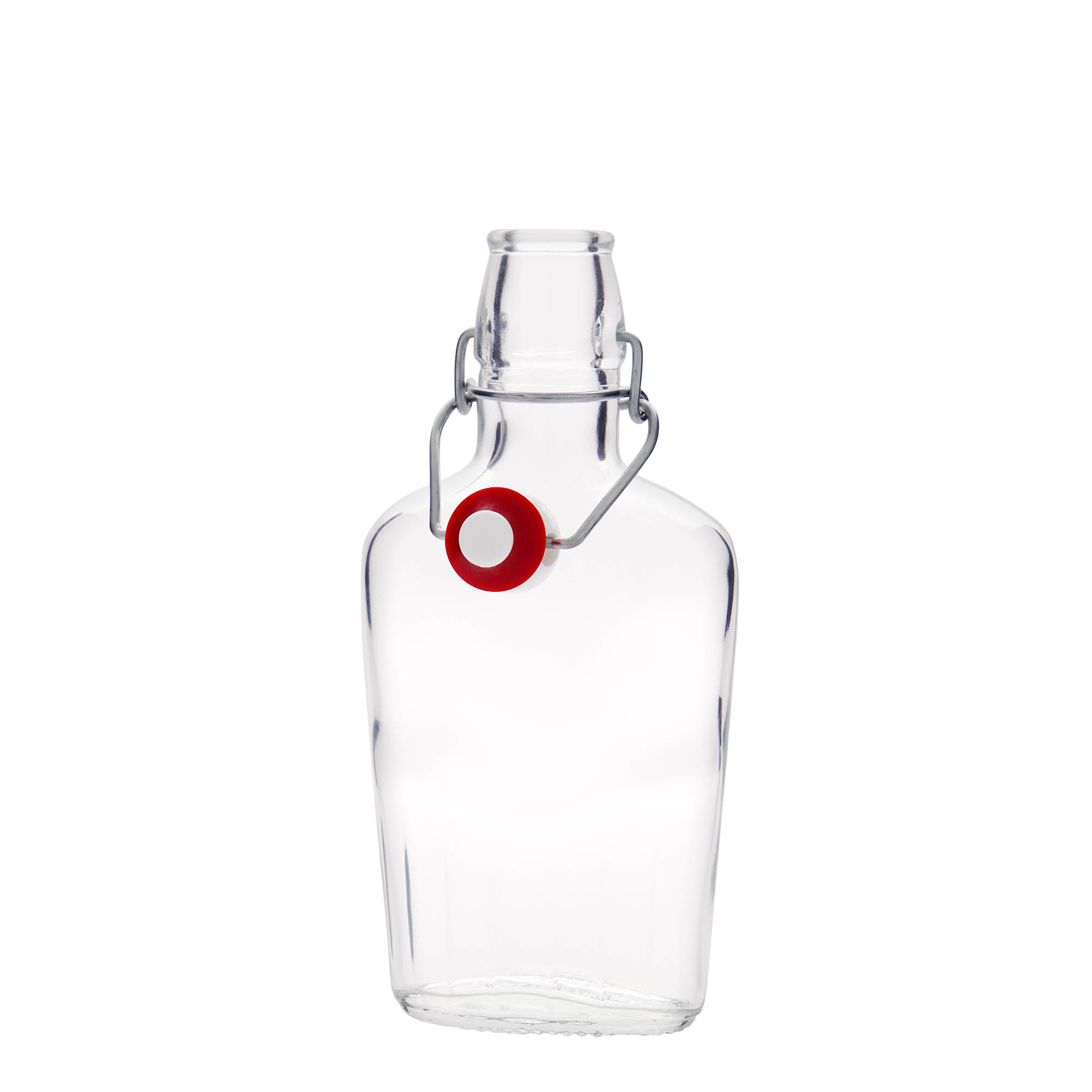 250 ml butelka szklana 'Fiaschetta', owalna, otwór: zamknięcie na sprężynę 250 ml butelka szklana 'Fiaschetta', owalna, otwór: zamknięcie na sprężynę