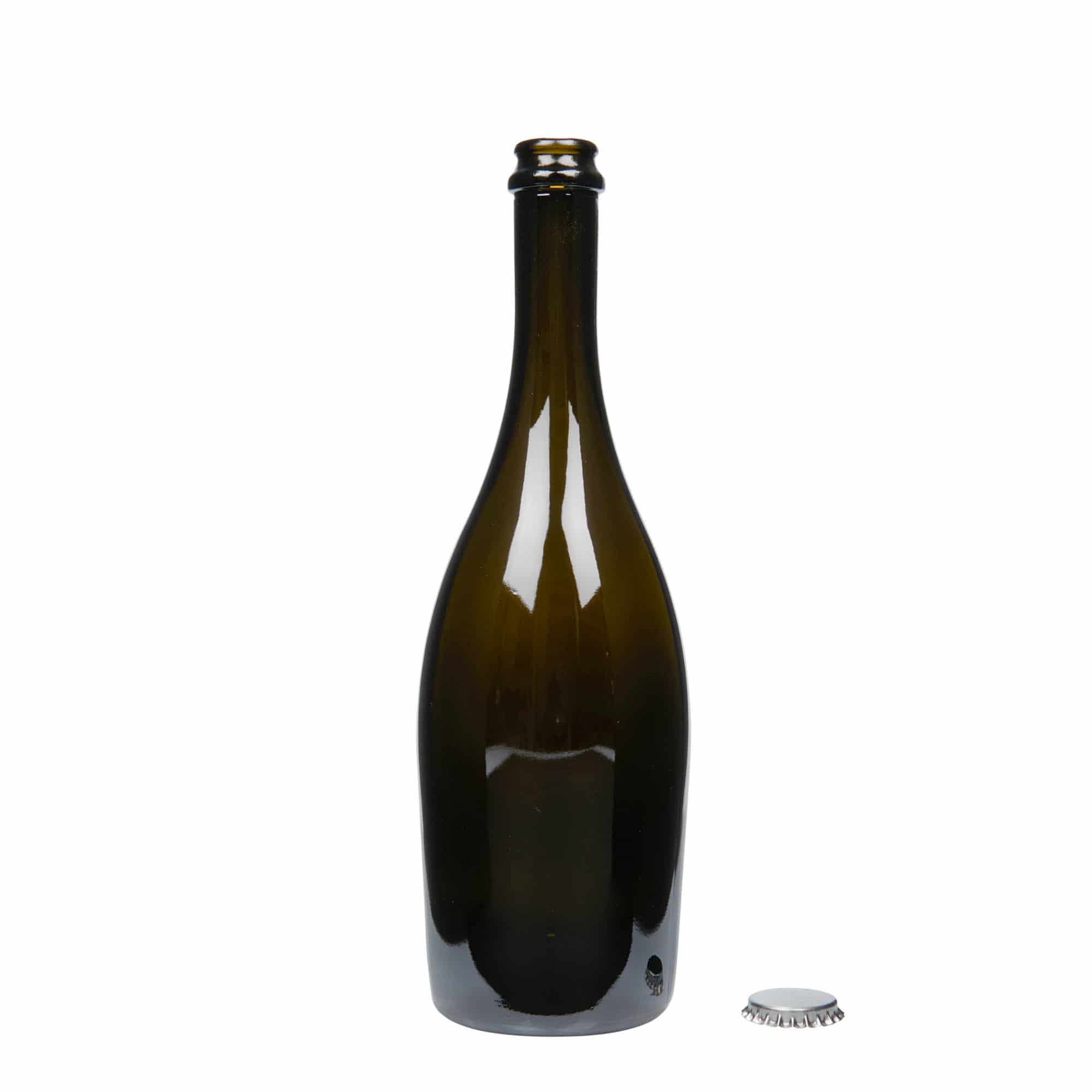750 ml butelka szampana 'Carmen', szkło, antyczny zielony, szyjka: kapsel koronowy