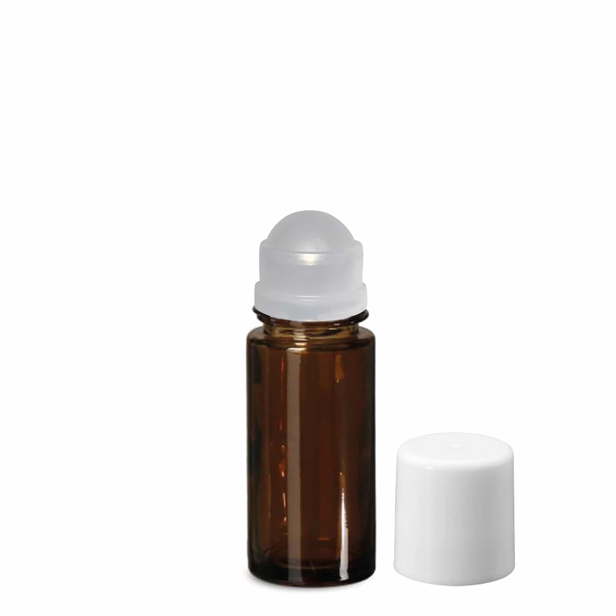 50 ml butelka roll-on, szkło, brązowa, wylot: zakrętka