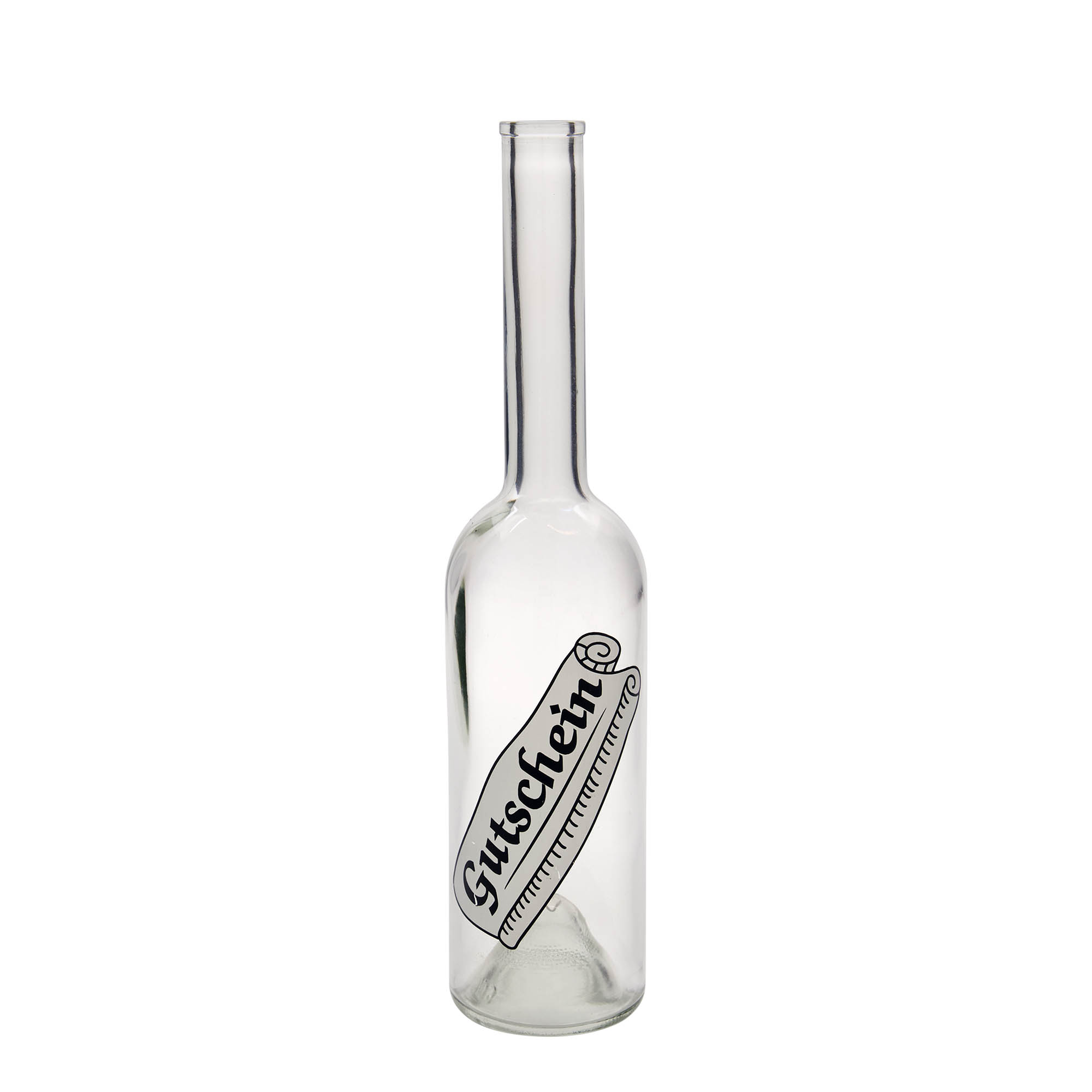 500 ml butelka szklana 'Opera', motyw: bon podarunkowy, korek wylotowy 500 ml butelka szklana 'Opera', motyw: bon podarunkowy, korek wylotowy