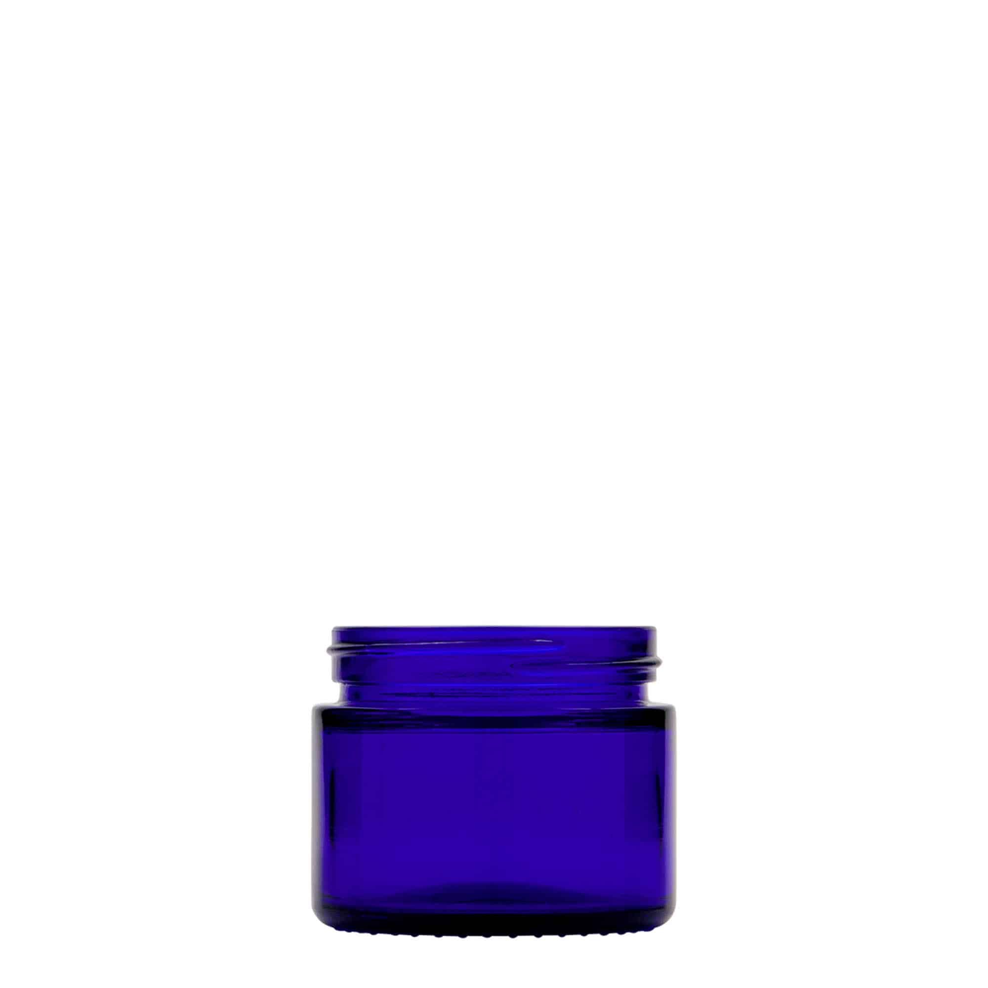 50 ml pojemnik na kosmetyki 'Blue Edition', szkło, kolor błękit królewski, zamknięcie: zakrętka