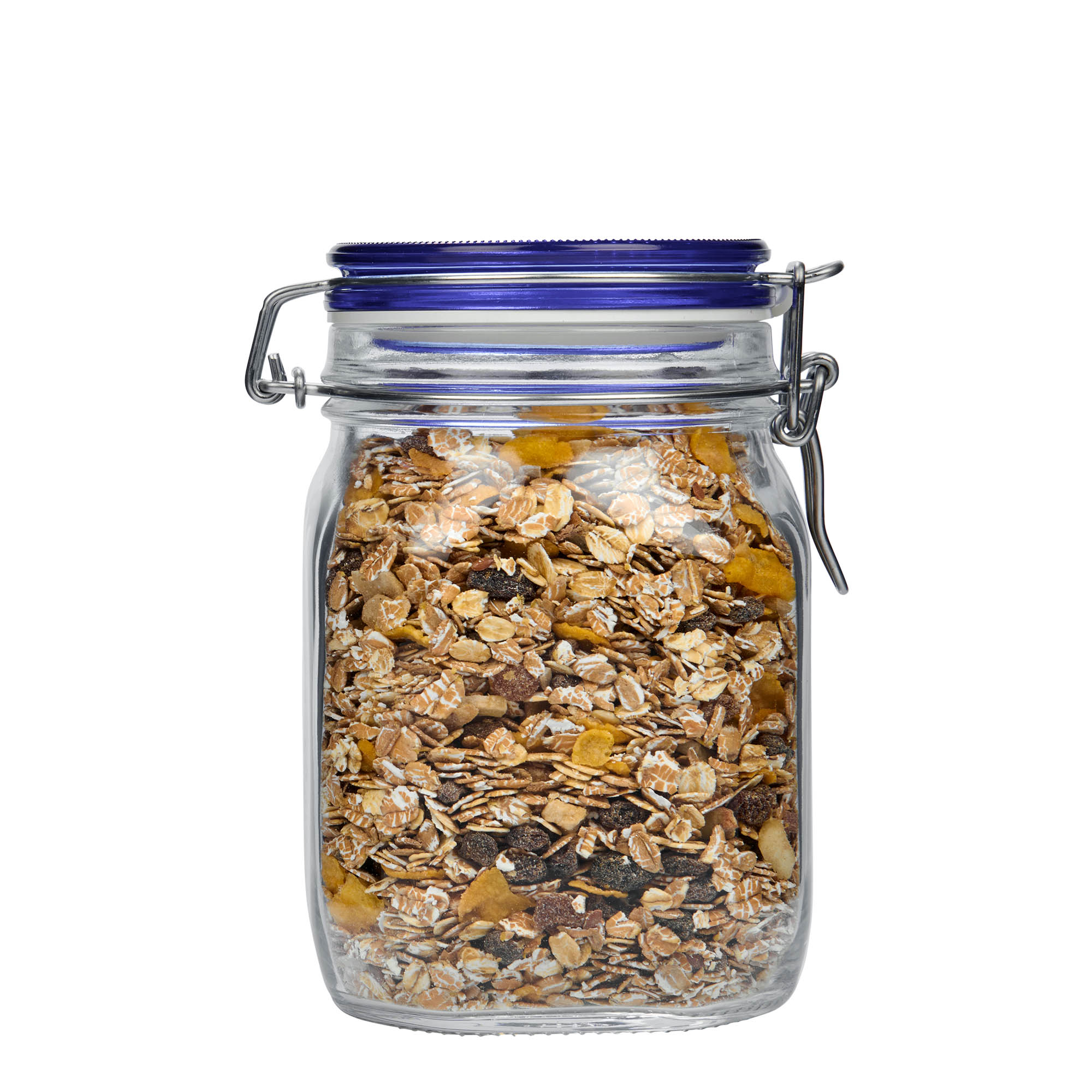 1.000 ml słoik z drucianym zamknięciem „Fido” niebieska pokrywka, kwadratowy, otwór: zamknięcie druciane 1.000 ml słoik z drucianym zamknięciem „Fido” niebieska pokrywka, kwadratowy, otwór: zamknięcie druciane