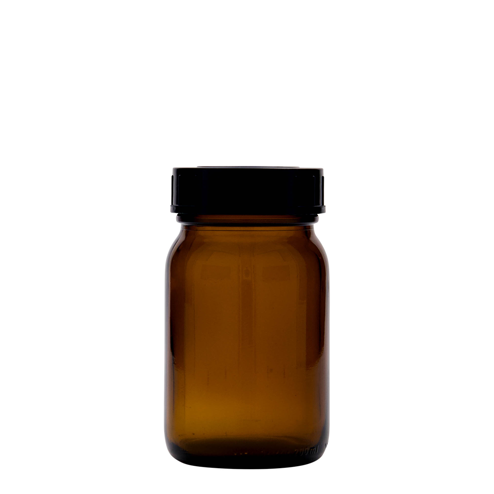 200 ml słoik z szeroką szyjką, brązowy, wylot: DIN 55 200 ml słoik z szeroką szyjką, brązowy, wylot: DIN 55