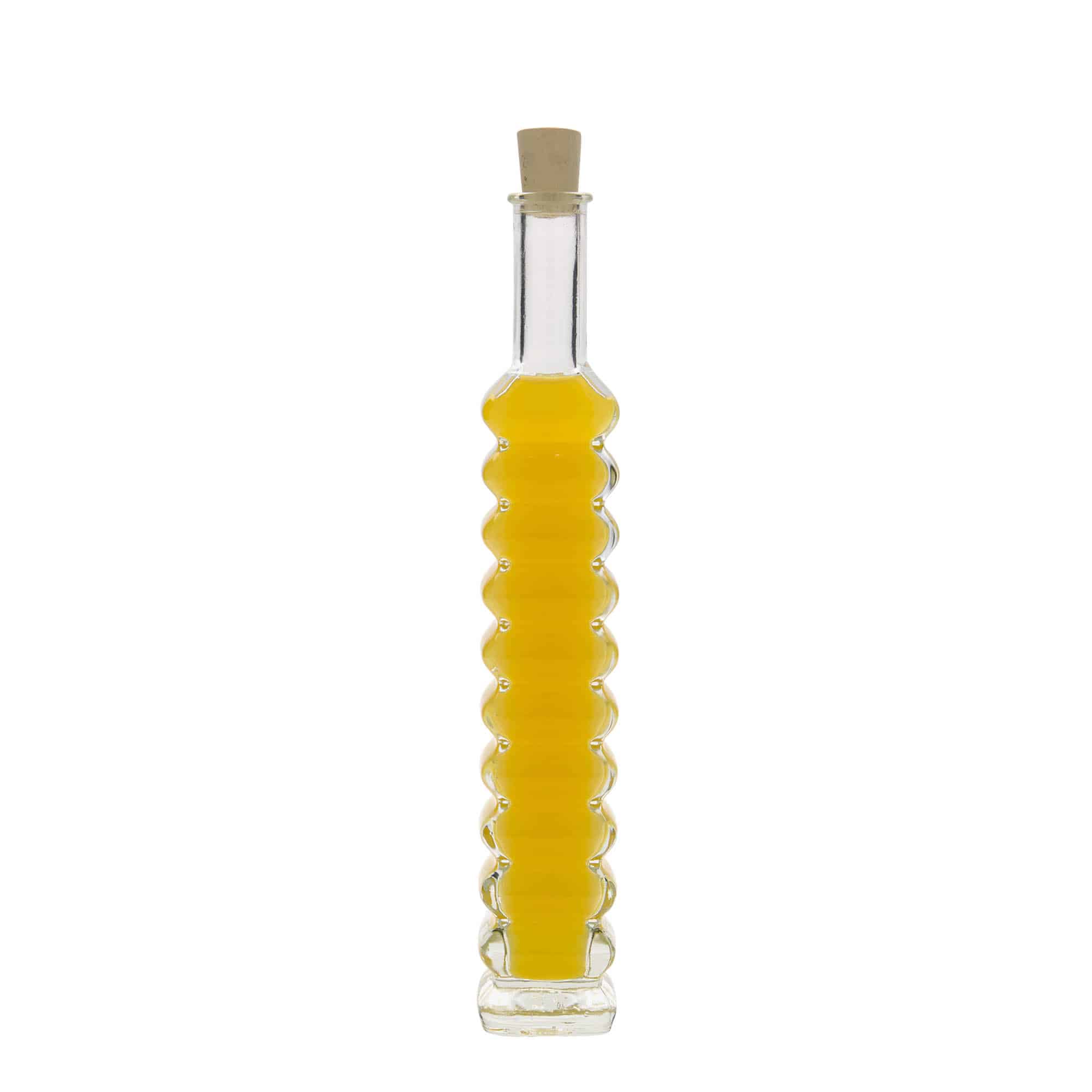 100 ml butelka szklana 'Roma', kwadratowa, zamknięcie: korek