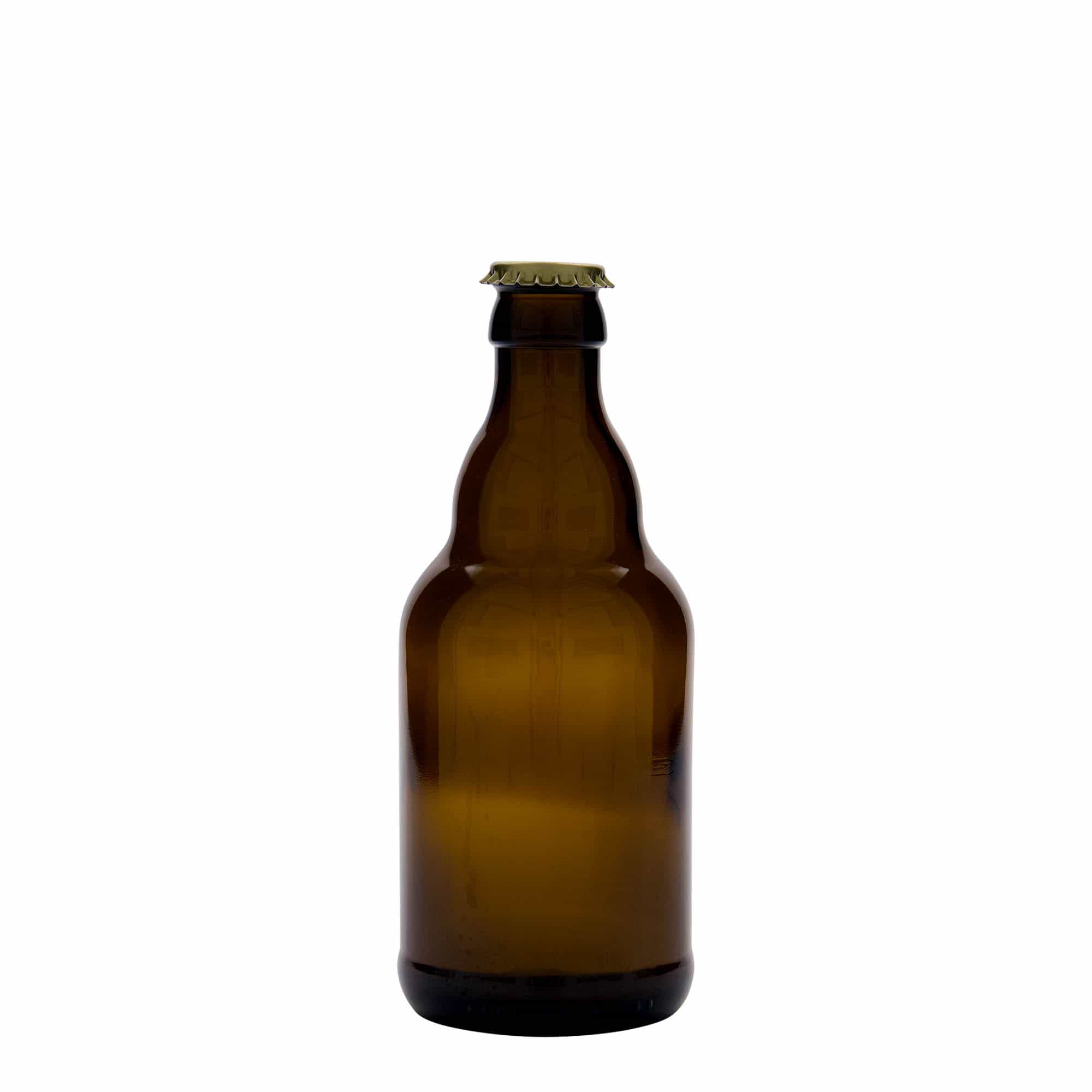 330 ml butelka piwa 'Steinie', szkło, brązowa, szyjka: kapsel koronowy