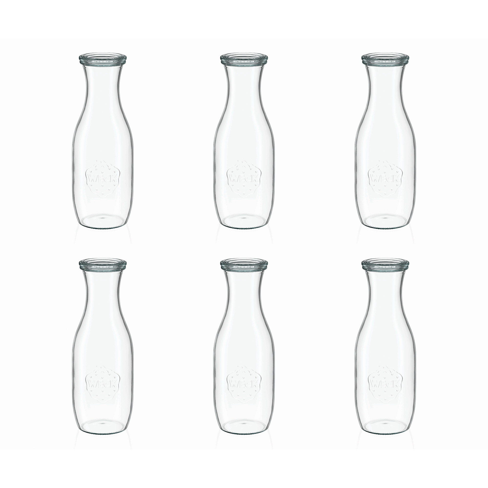 6x 1000 ml butelka na sok WECK z szklanym wieczkiem RR 60
