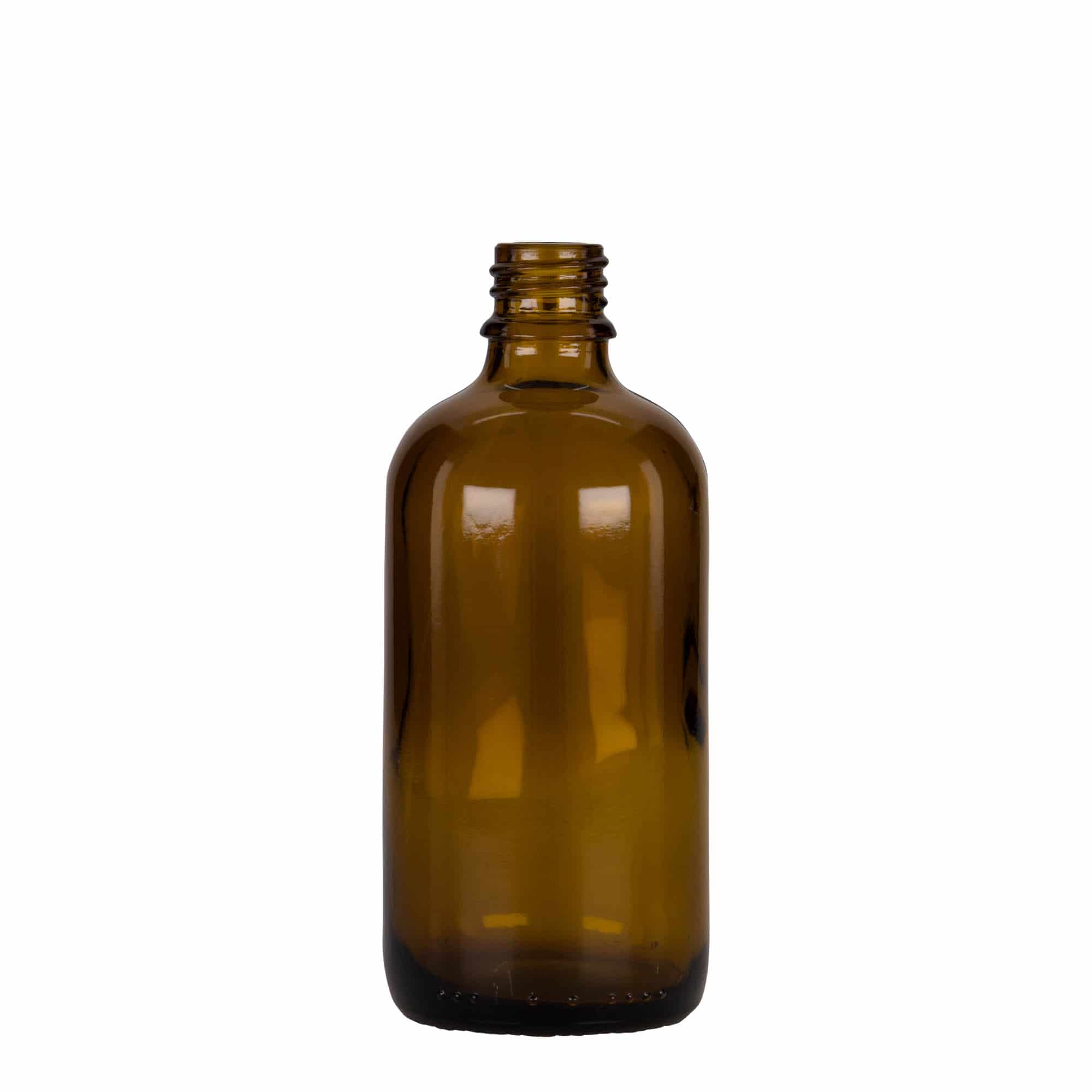 100 ml butelka farmaceutyczna z pipetą, szkło, kolor brązowo-czarny, zamknięcie: DIN 18