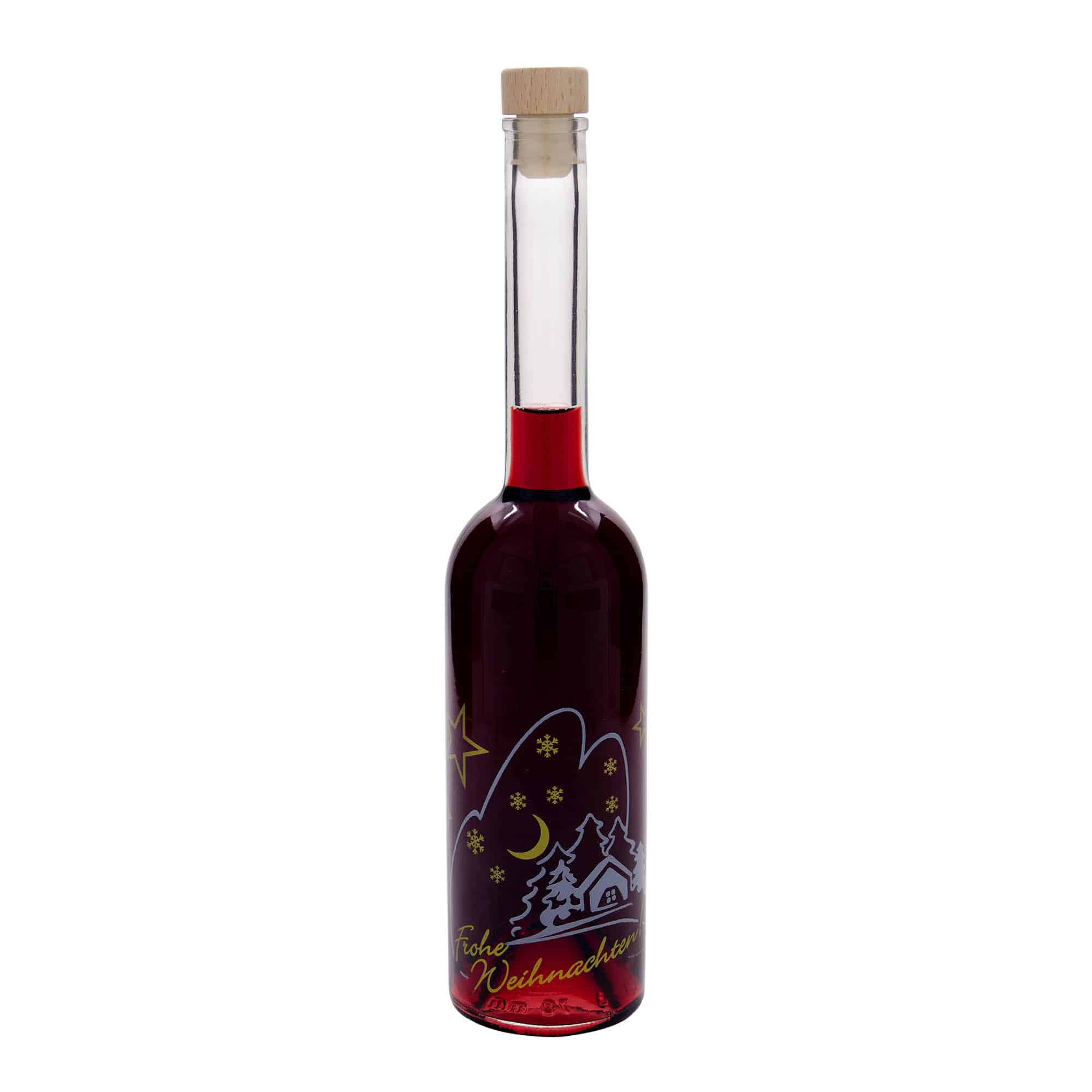 500 ml butelka szklana 'Opera', wzór: świąteczna sielanka, zamknięcie: korek
