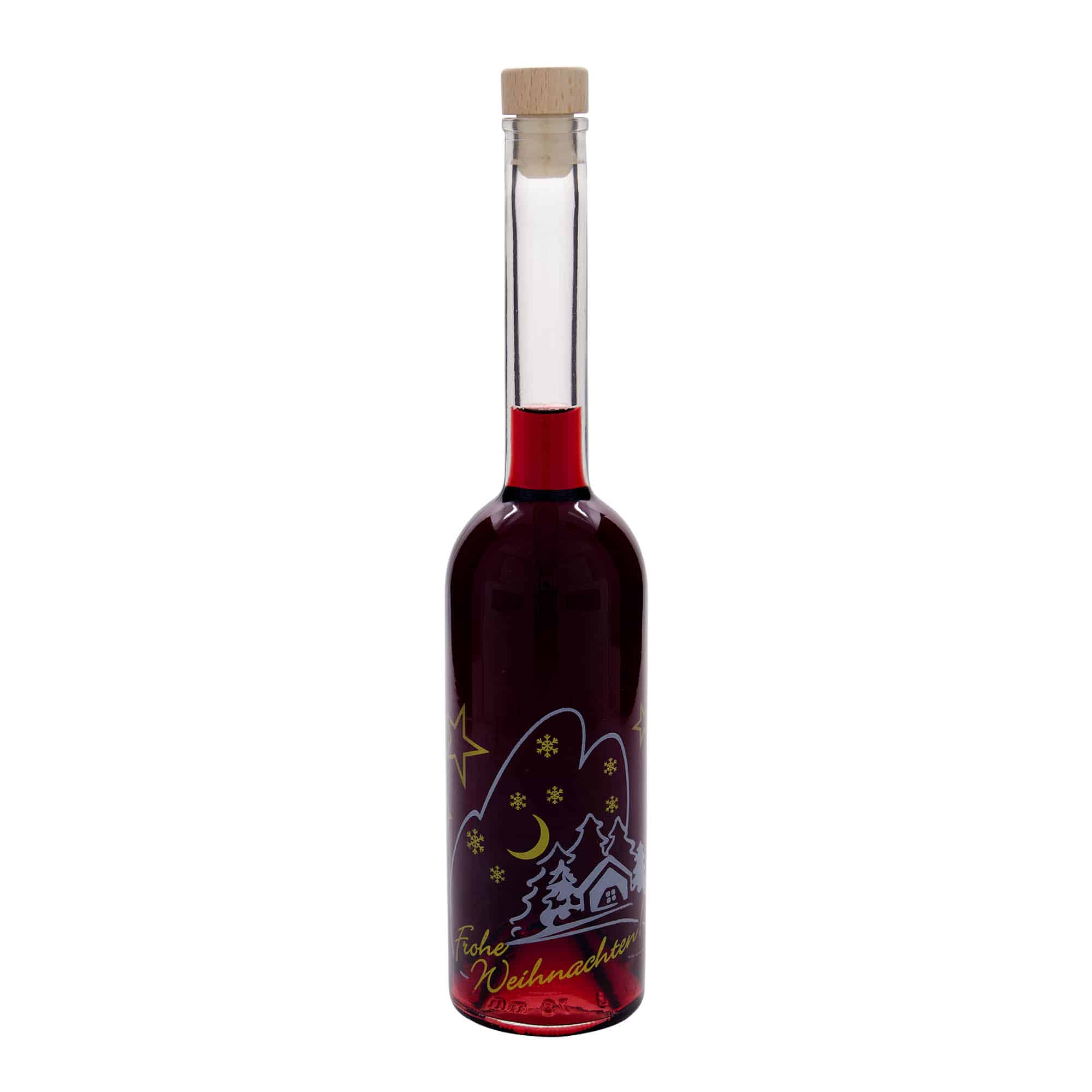 500 ml butelka szklana 'Opera', motyw: świąteczna idylla, szyjka: korek