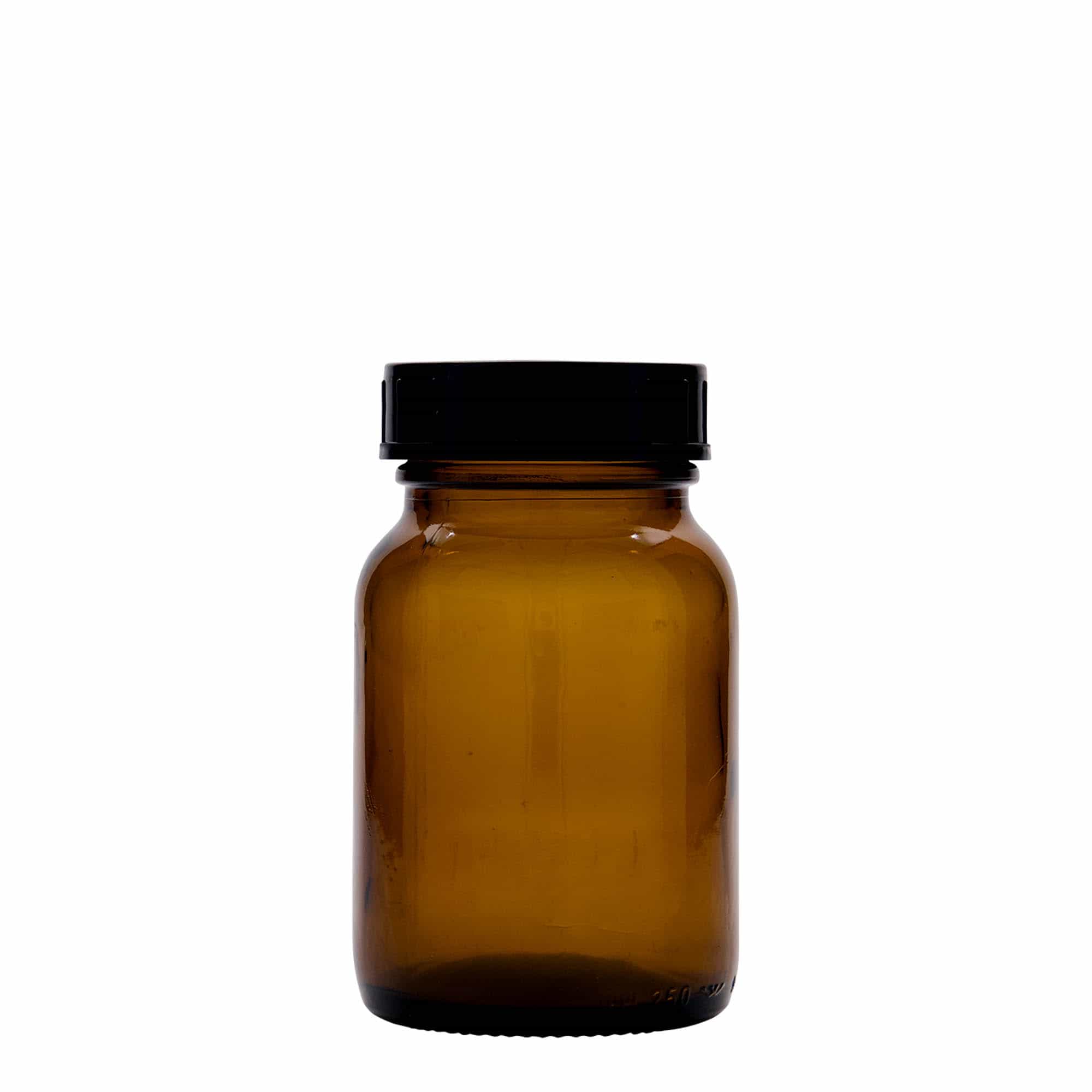 250 ml słoik z szerokim otworem, kolor brązowy, zamknięcie: DIN 55