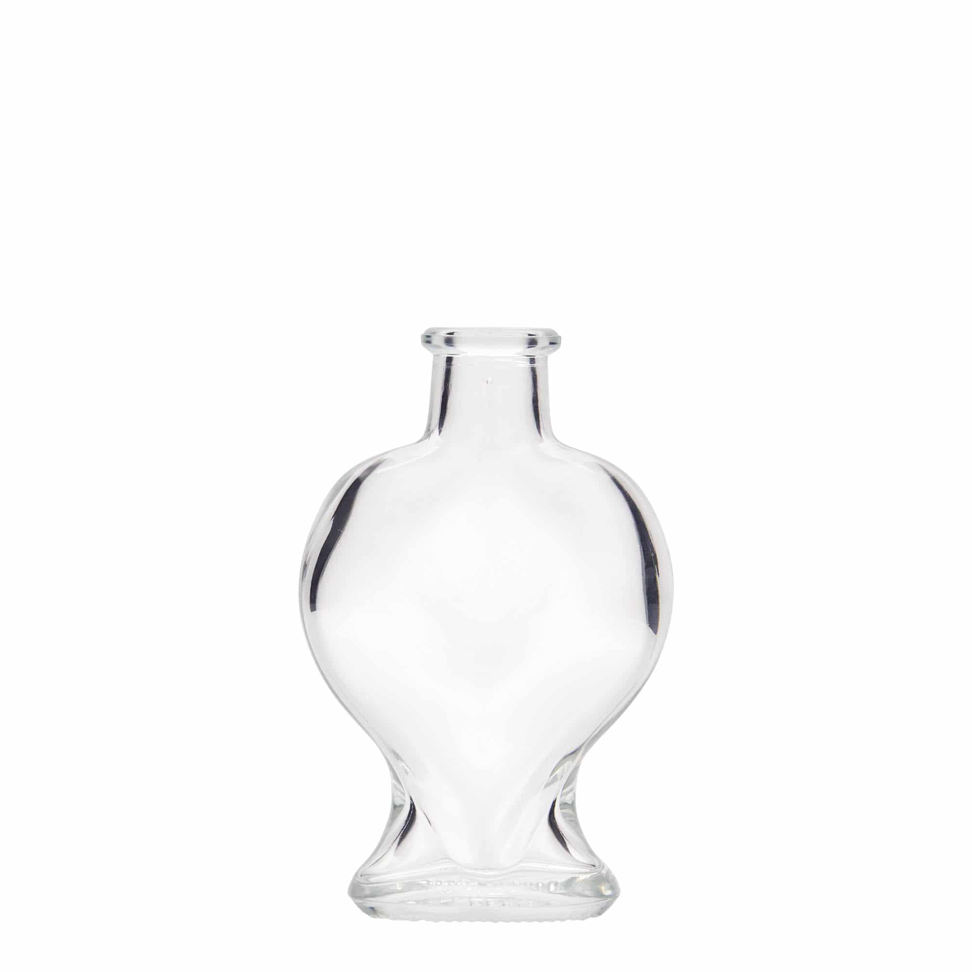 100 ml butelka szklana 'Serce', zamknięcie: korek