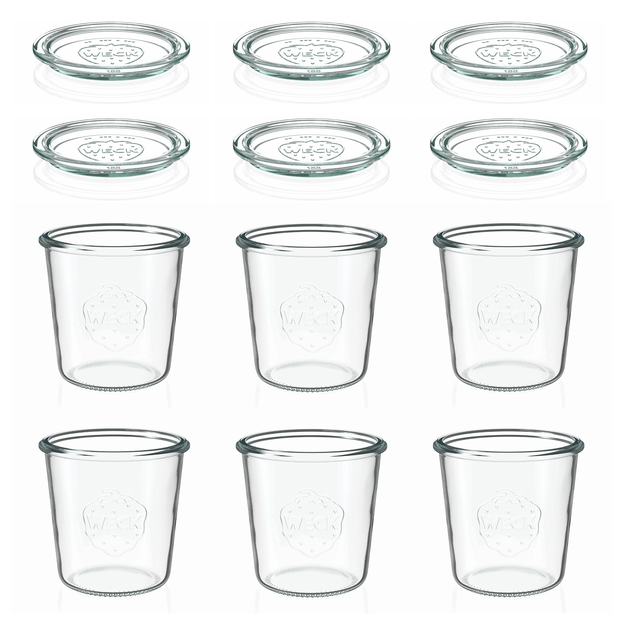6x 580 ml słoik WECK typu Sturz z szklanym wieczkiem RR 100