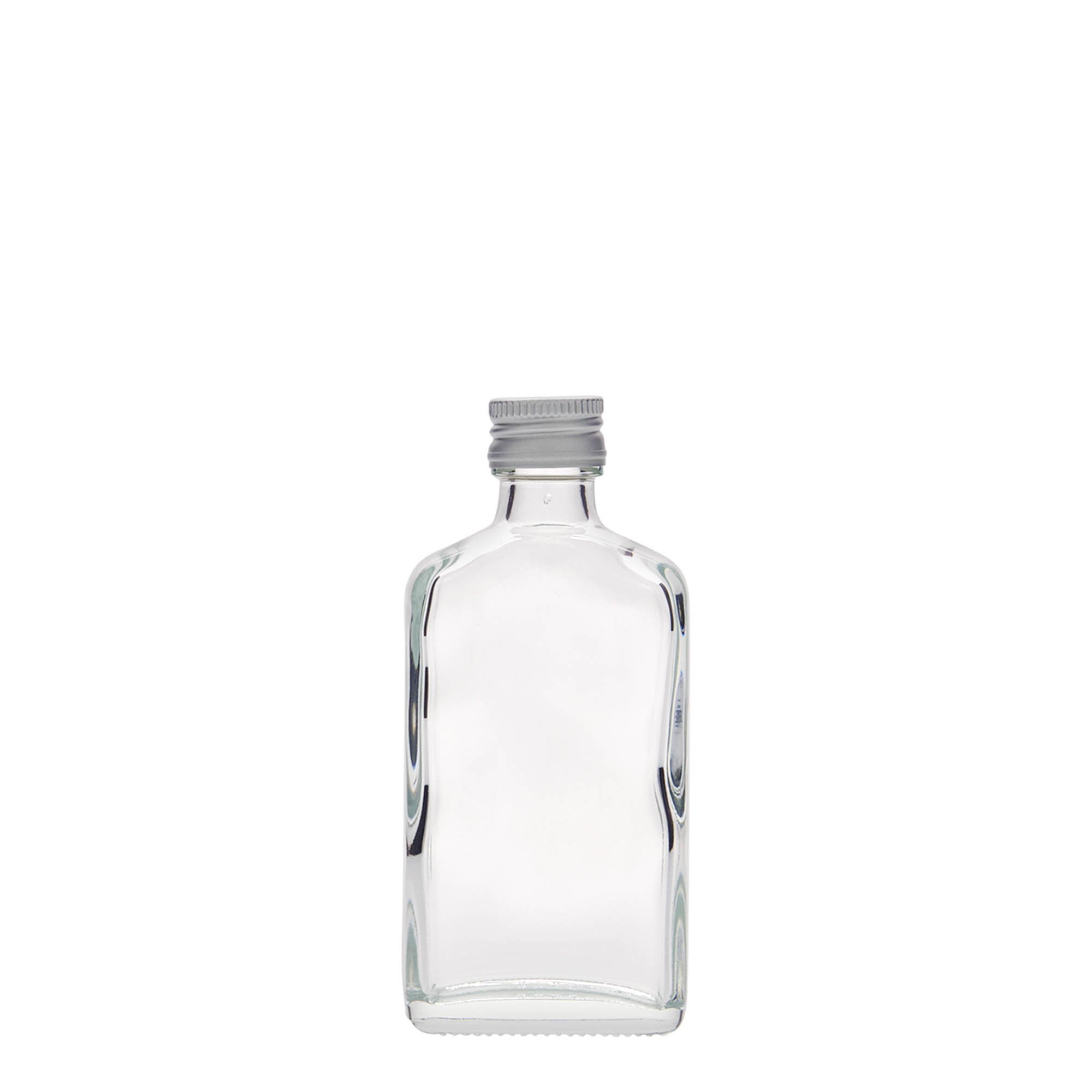 50 ml butelka kieszonkowa, prostokątna, szkło, wylot: PP 18 50 ml butelka kieszonkowa, prostokątna, szkło, wylot: PP 18