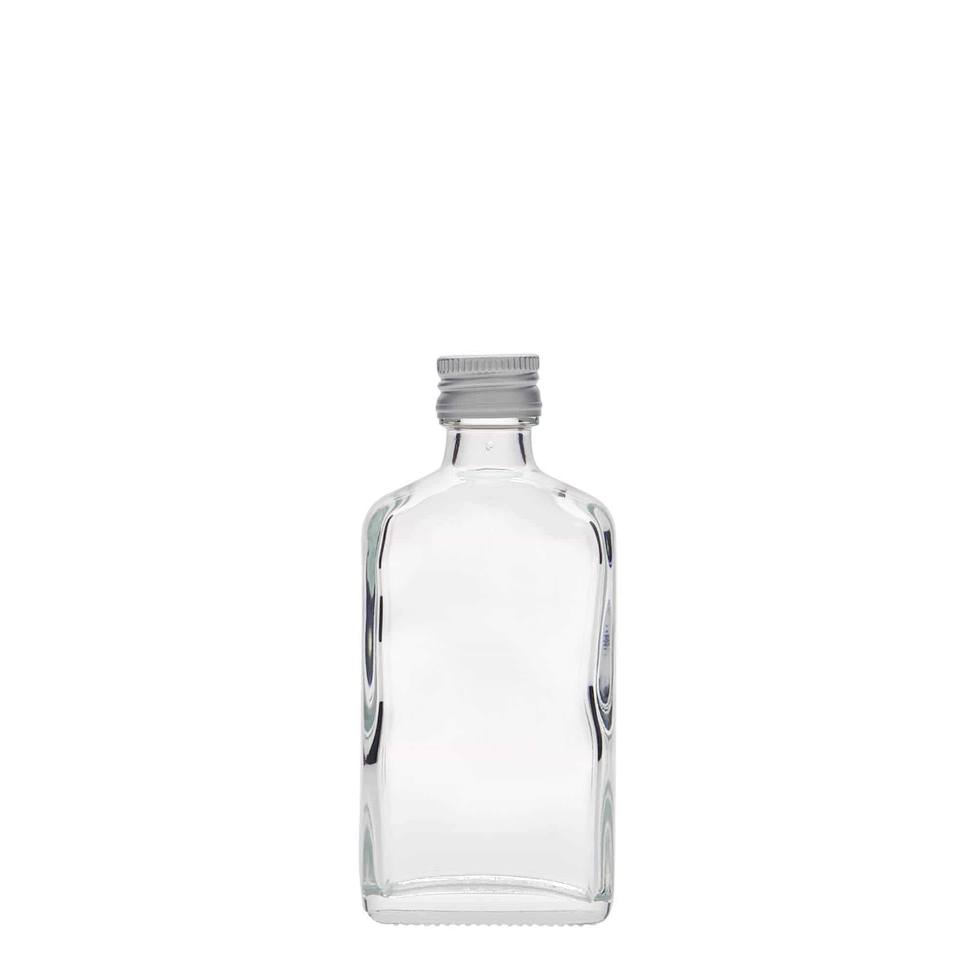 50 ml butelka kieszonkowa, prostokątna, szkło, wylot: PP 18
