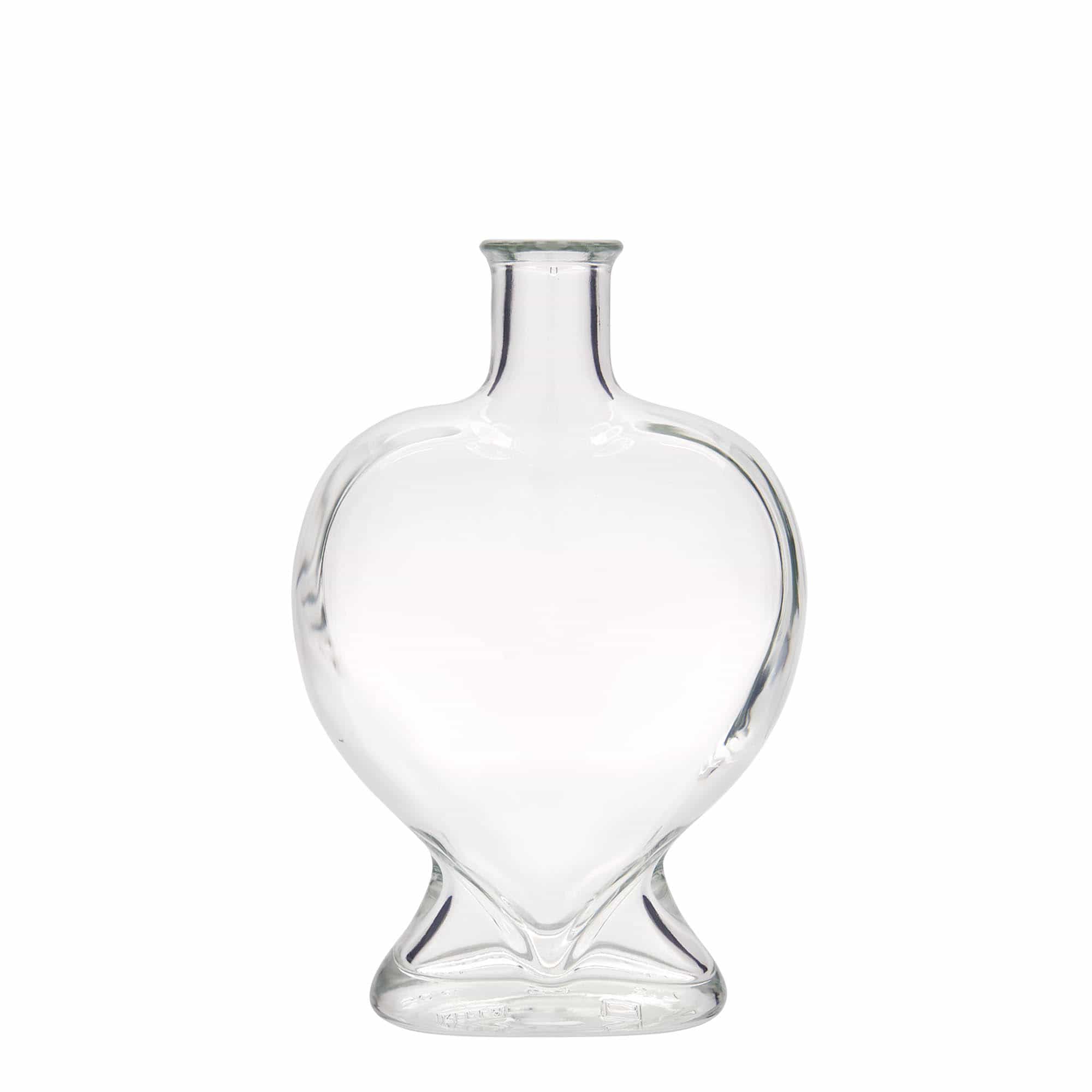 500 ml butelka szklana 'Serce', zamknięcie: korek