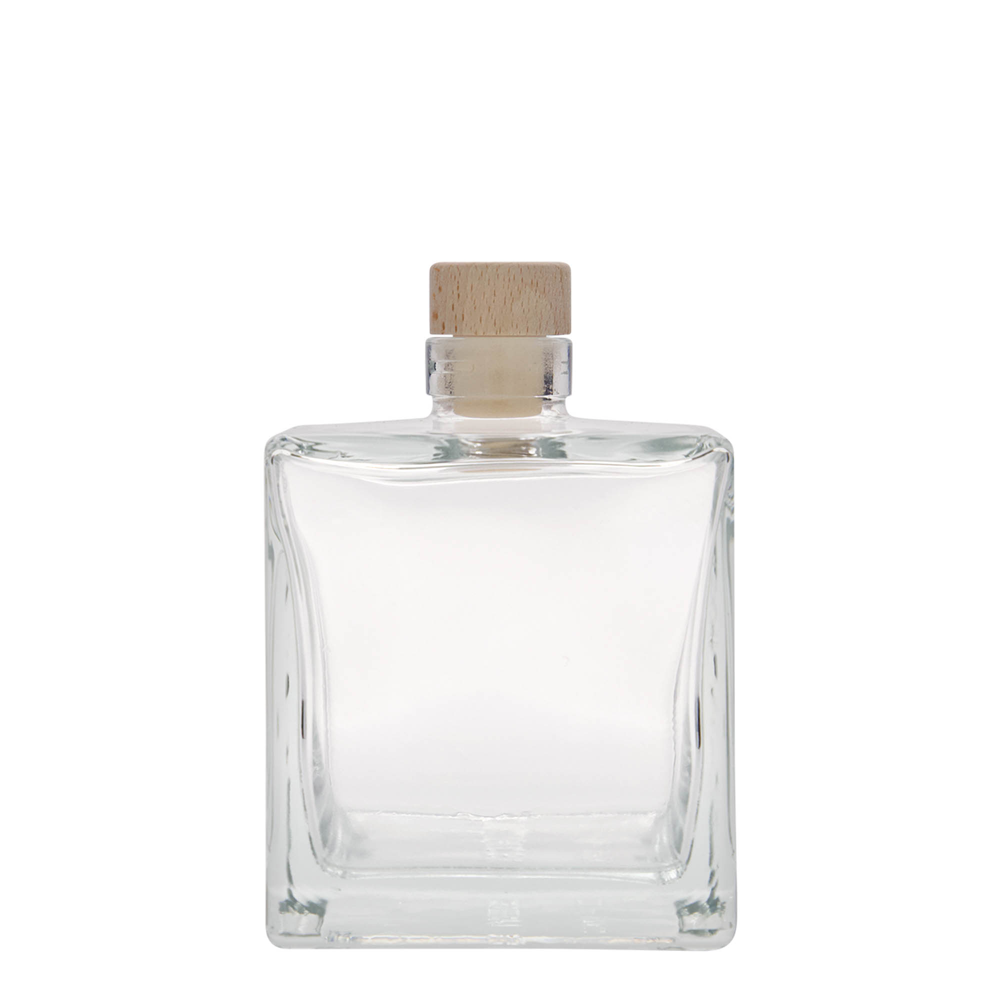 500 ml butelka szklana „Cube”, kwadratowa, szyjka: korek