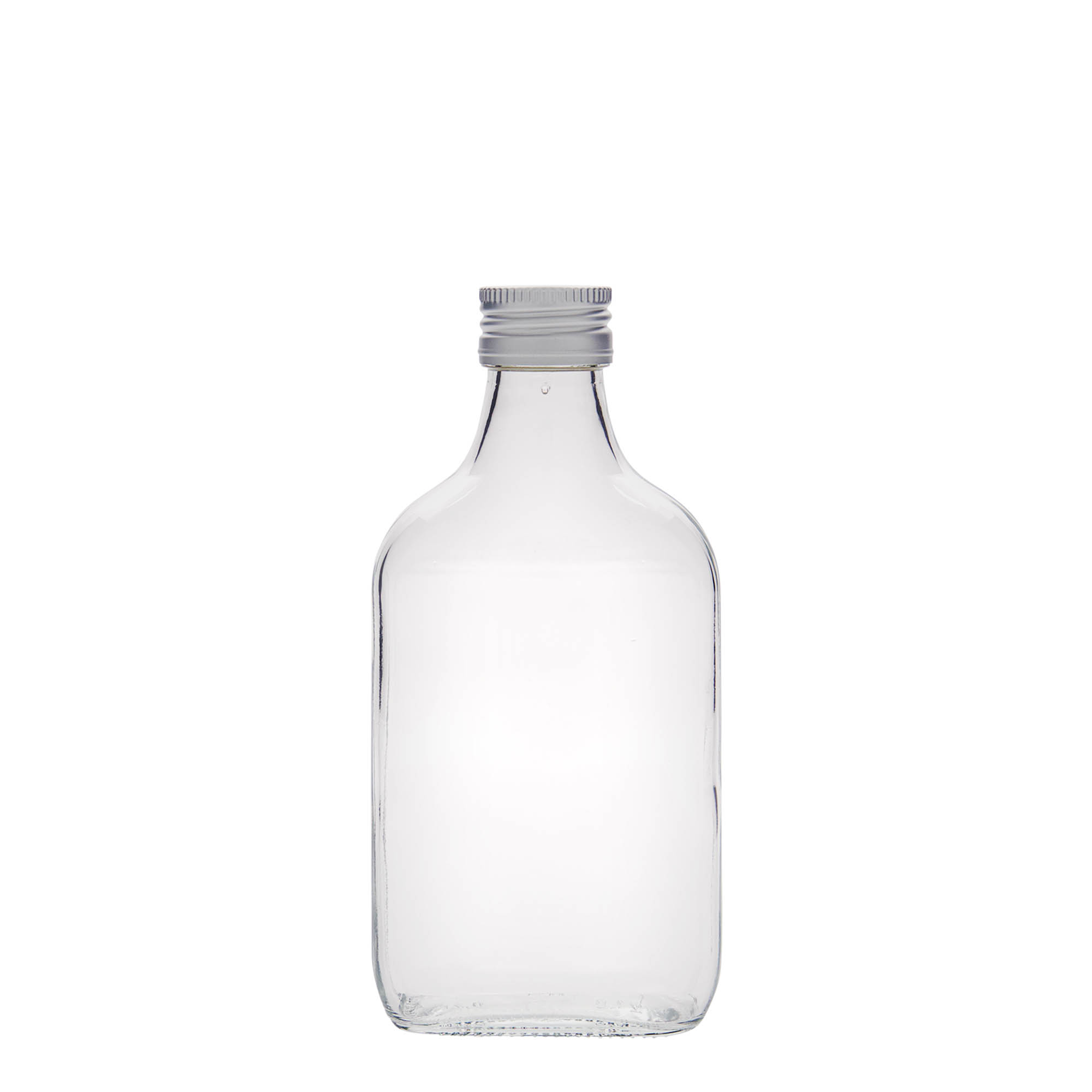200 ml butelka kieszonkowa, prostokątna, szkło, szyjka: PP 28 200 ml butelka kieszonkowa, prostokątna, szkło, szyjka: PP 28